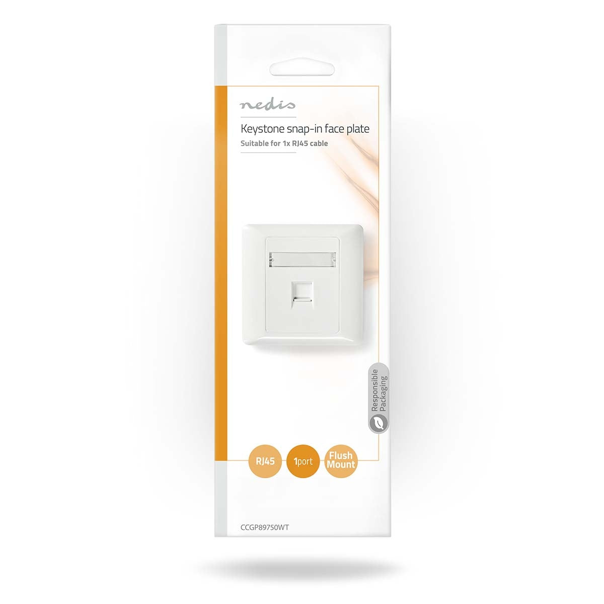 Network Keystone Face Plate | Face plate RJ45 | 1-Port port(s) | ABS | White | Envelope