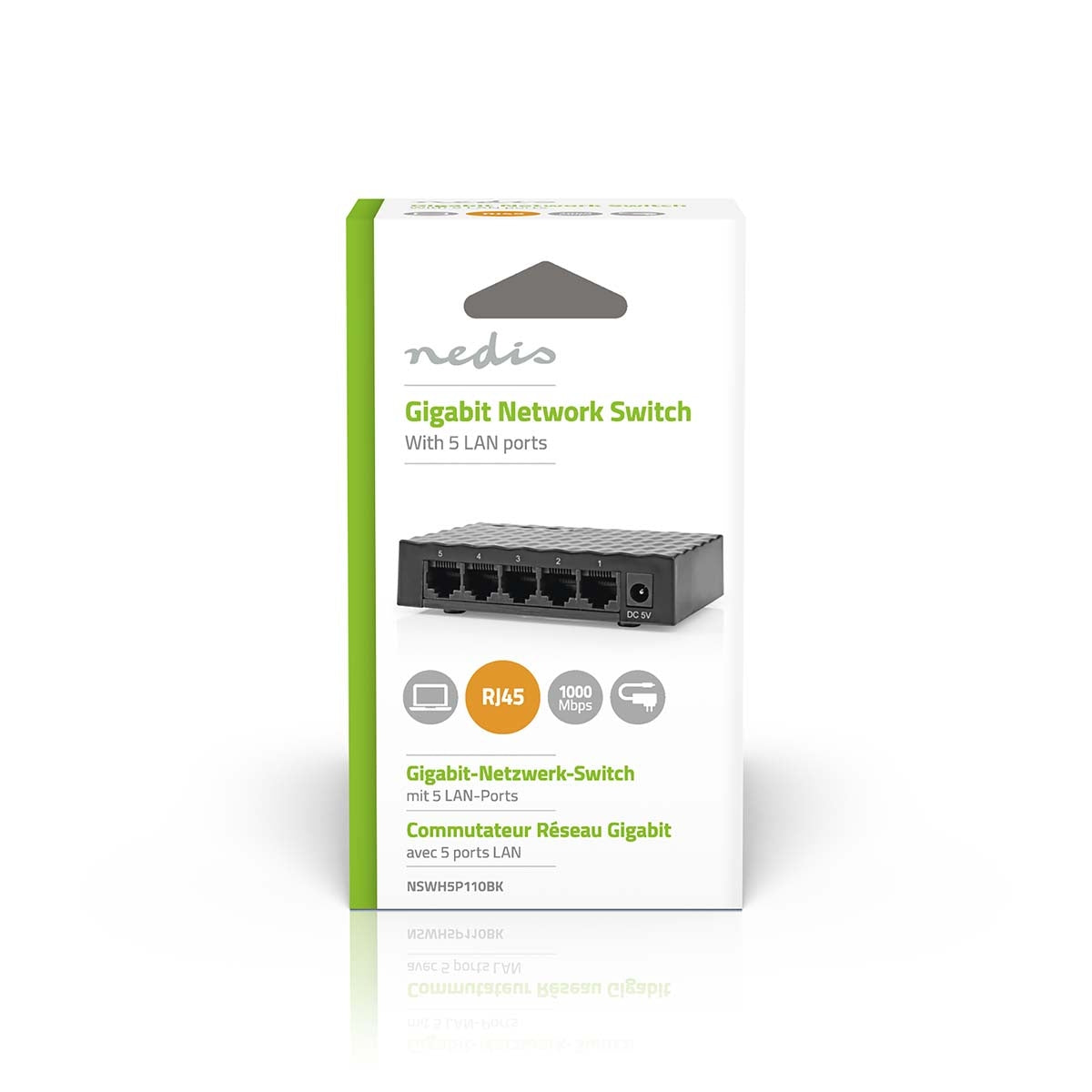 Network Switch | Wired Speed: Gigabit | Number of Ethernet ports: 5