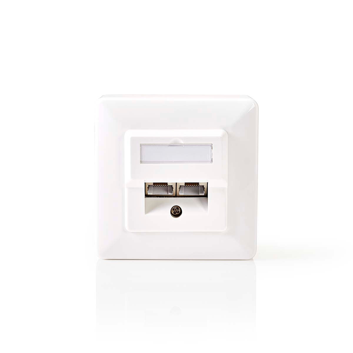 Network Wall Box | In-Wall | 2 port(s) | CAT5e | Straight | Female | Gold Plated | ABS | White | Box