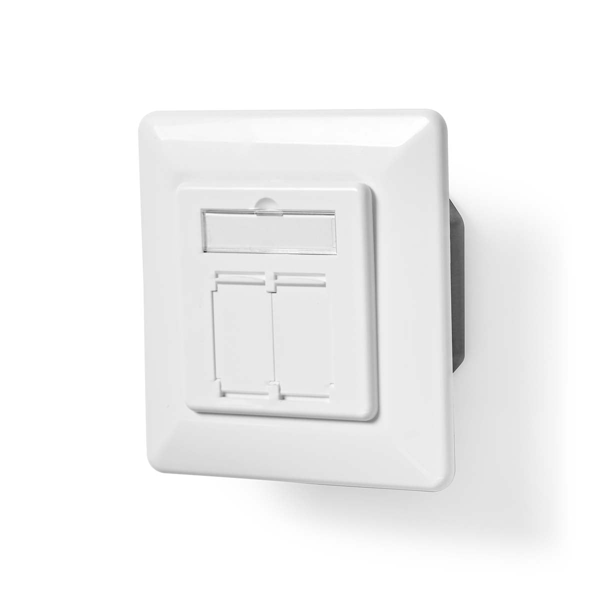 Network Wall Box | In-Wall | 2 port(s) | CAT6 | Straight | Female | Gold Plated | PVC | White | Box