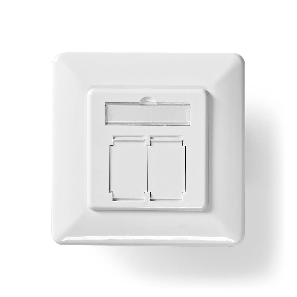 Network Wall Box | In-Wall | 2 port(s) | CAT6 | Straight | Female | Gold Plated | PVC | White | Box