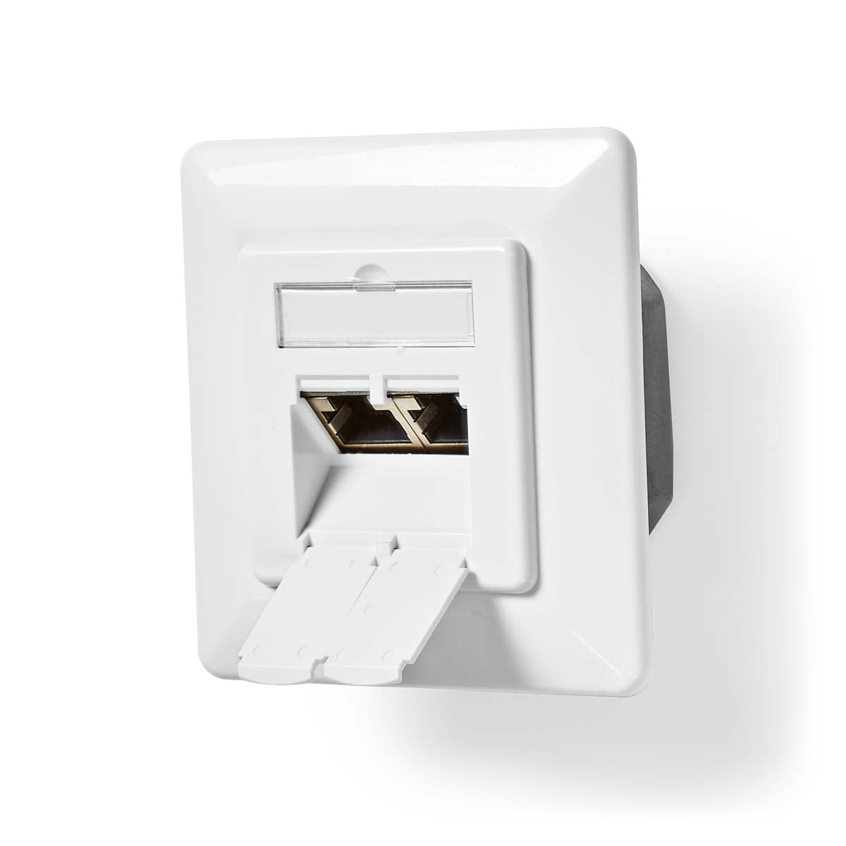 Network Wall Box | In-Wall | 2 port(s) | CAT6 | Straight | Female | Gold Plated | PVC | White | Box