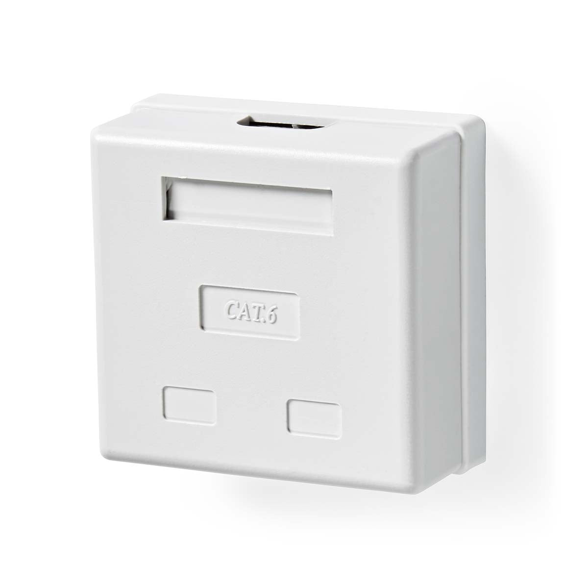 Network Wall Box | On-Wall | 2 port(s) | STP CAT6 | Straight | Female | Gold Plated | PVC | White | Box
