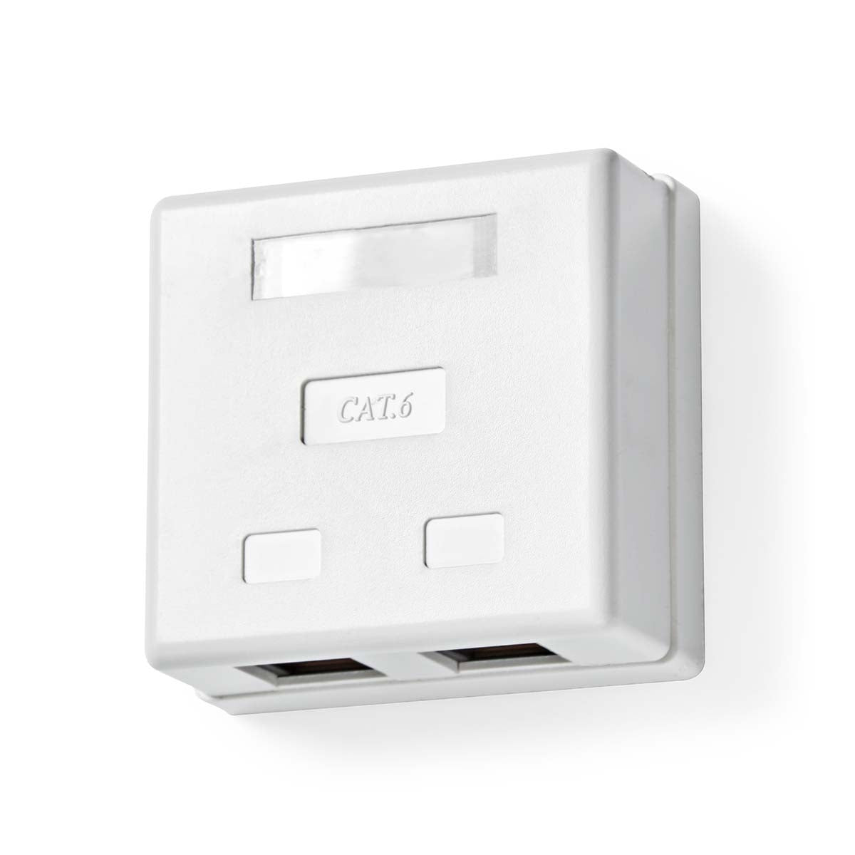 Network Wall Box | On-Wall | 2 port(s) | UTP CAT6 | Straight | Female | Gold Plated | PVC | White | Box