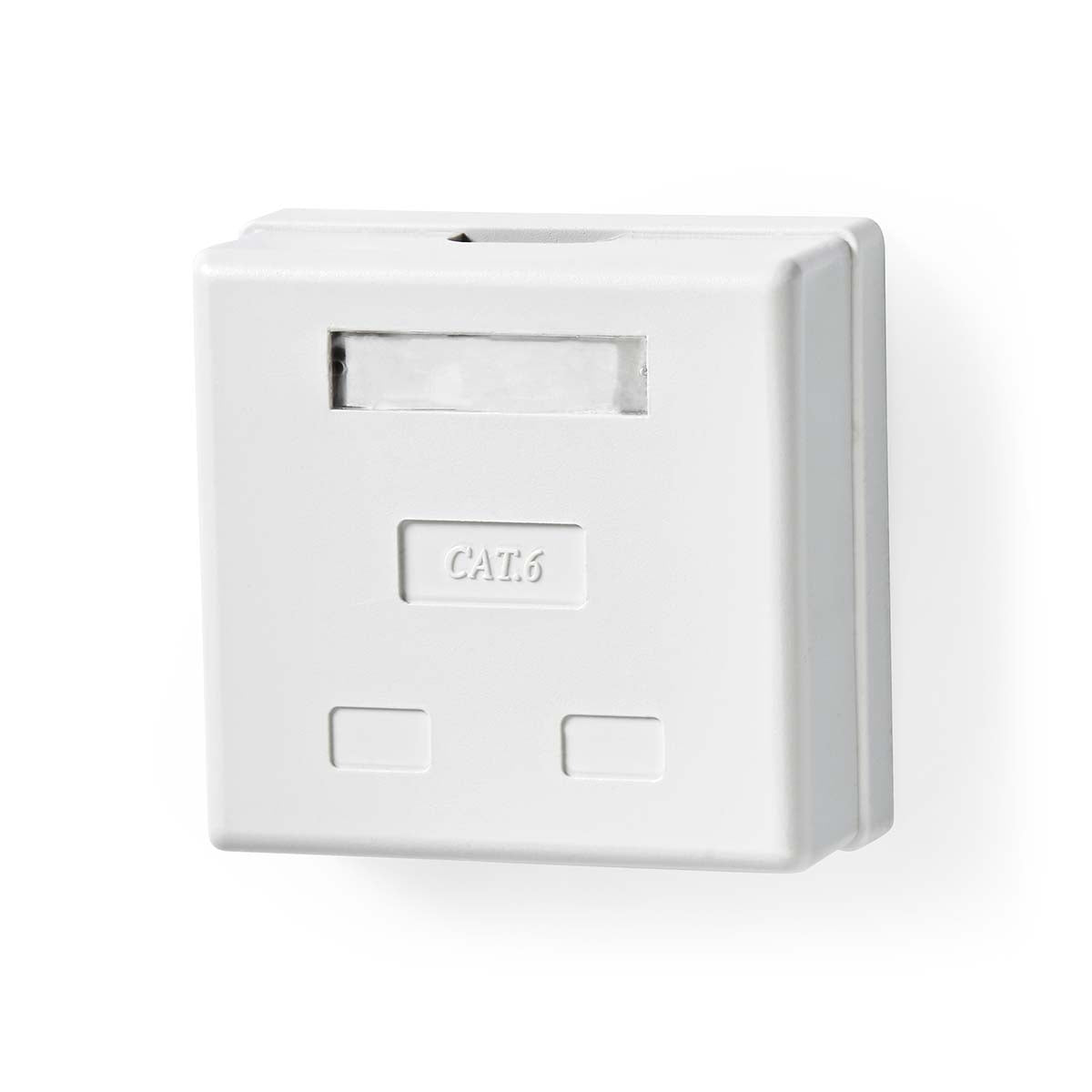Network Wall Box | On-Wall | 2 port(s) | UTP CAT6 | Straight | Female | Gold Plated | PVC | White | Box