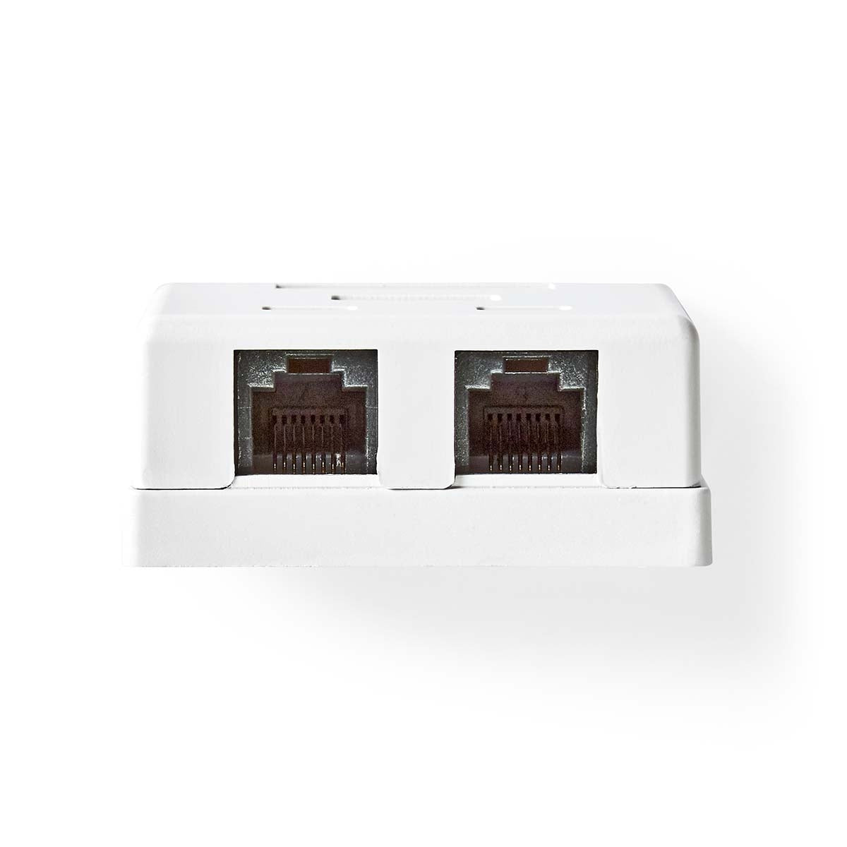 Network Wall Box | On-Wall | 2 port(s) | UTP CAT6 | Straight | Female | Gold Plated | PVC | White | Box