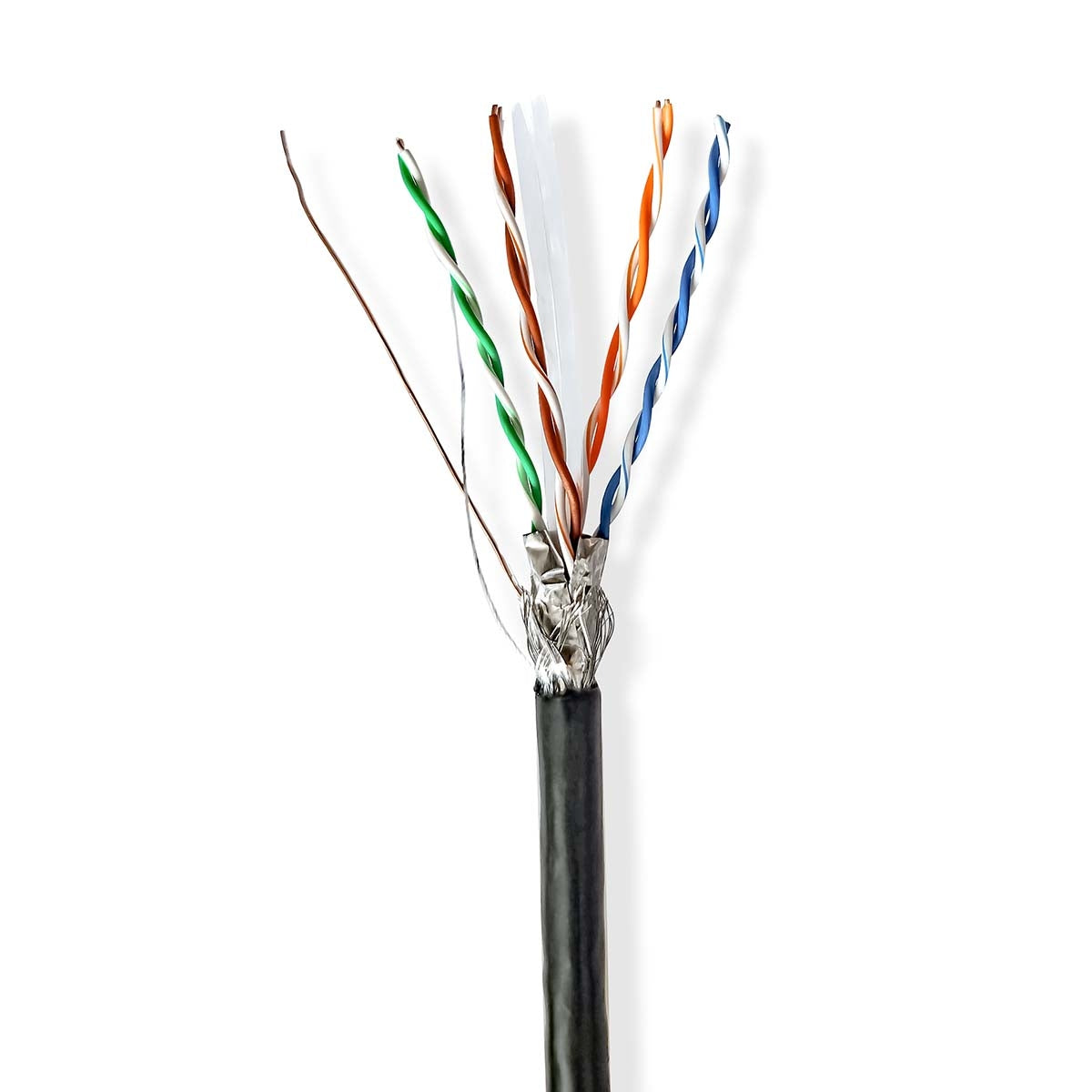 Network cable Roll | CAT6 | Fixed | S/FTP | CCA | 100.0 m | Outdoors | Round | PE | Black | Gift box