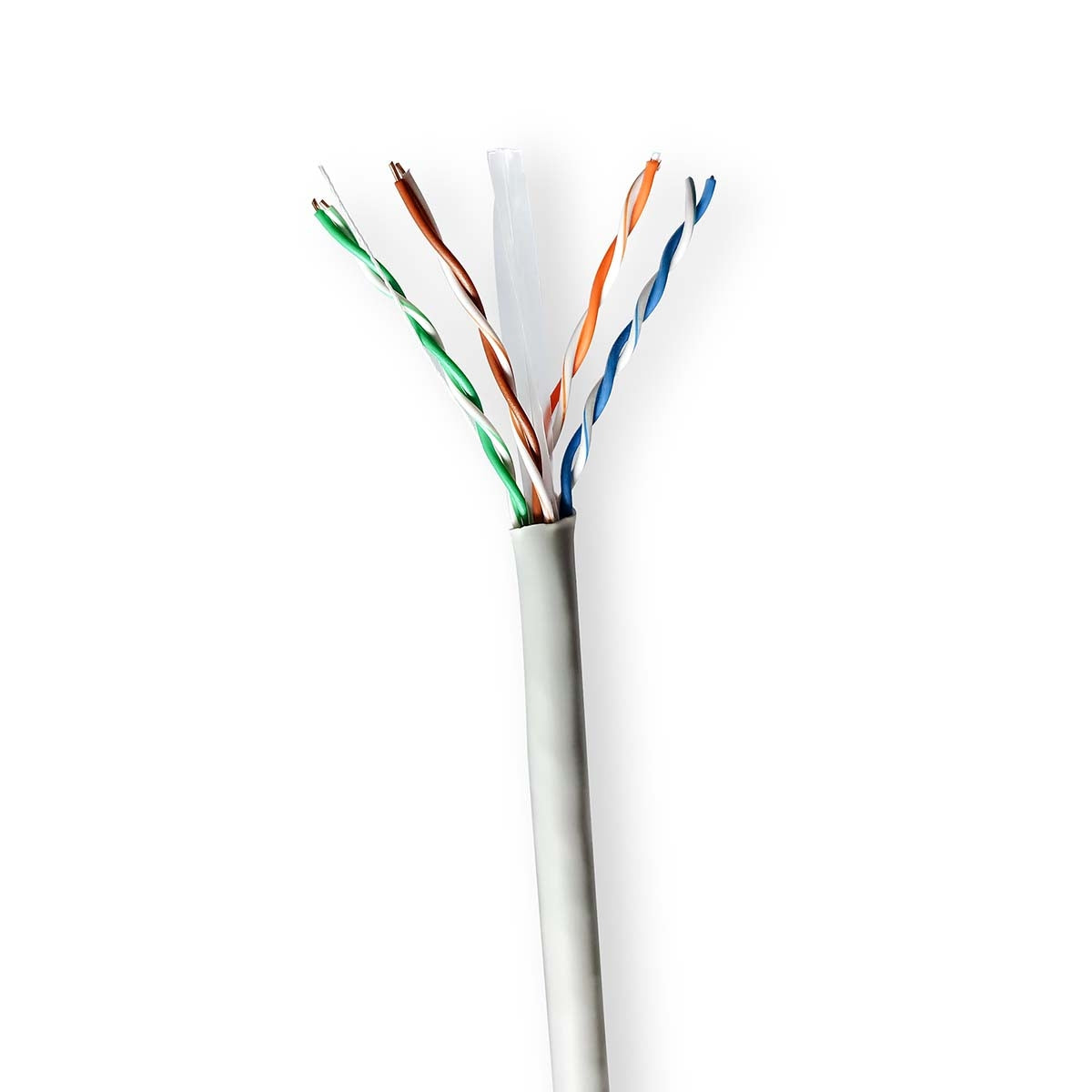 Network cable Roll | CAT6 | Stranded | U/UTP | CCA | 100.0 m | Indoor | Round | PVC | Gray | Gift box