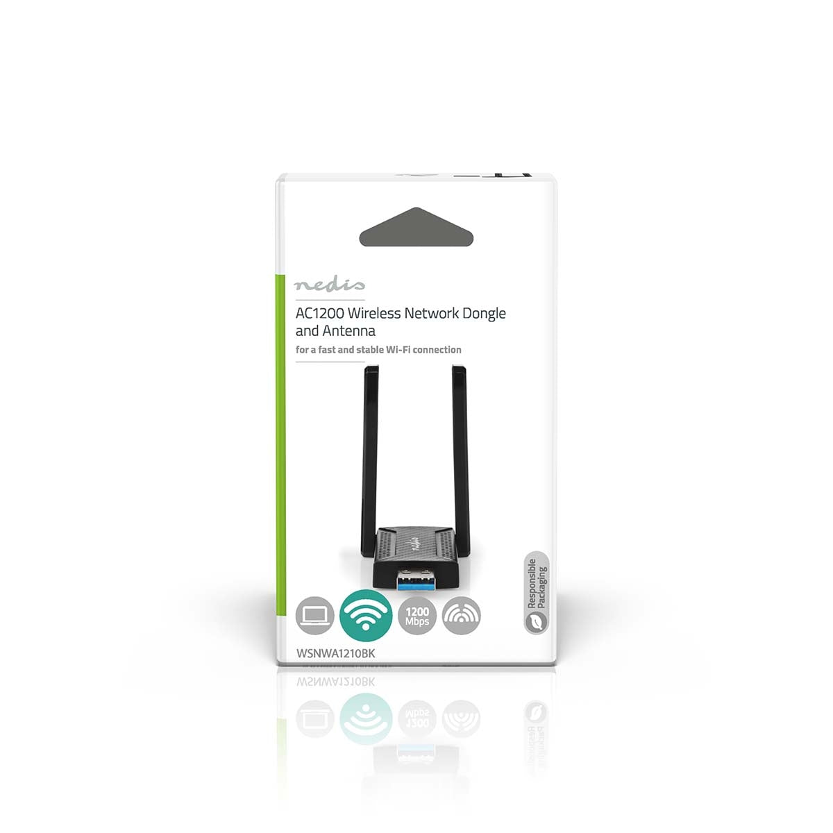 Network dongle | Wi-Fi | AC1200 | 2.4/5 GHz (Dual Band) | USB3.0 | Wi-Fi speed total: 1200 Mbps | Windows 10 / Windows 11 / Windows 8
