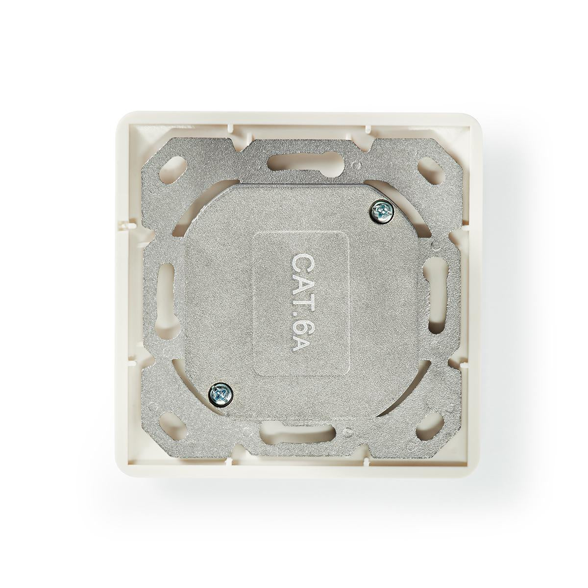 Network wall box | In the wall | 2-Port port(s) | CAT6a | Straight | Female | Gold Plated | PVC | White | Plastic bag