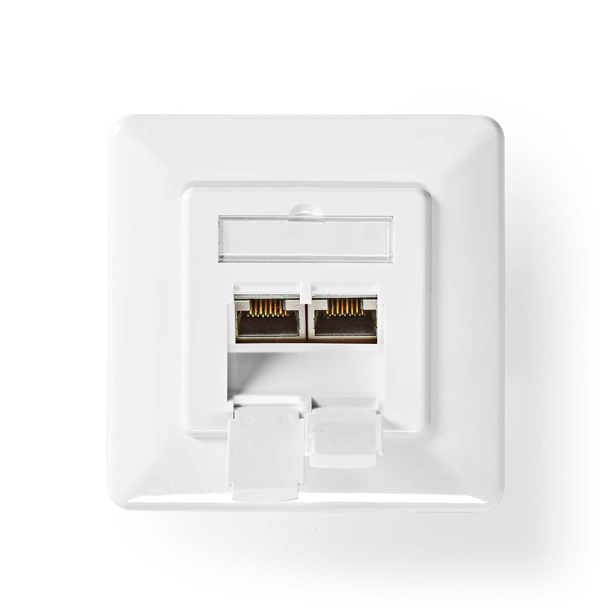 Network wall box | In the wall | 2-Port port(s) | CAT7 | Straight | Female | Gold Plated | PVC | Ivory | Box