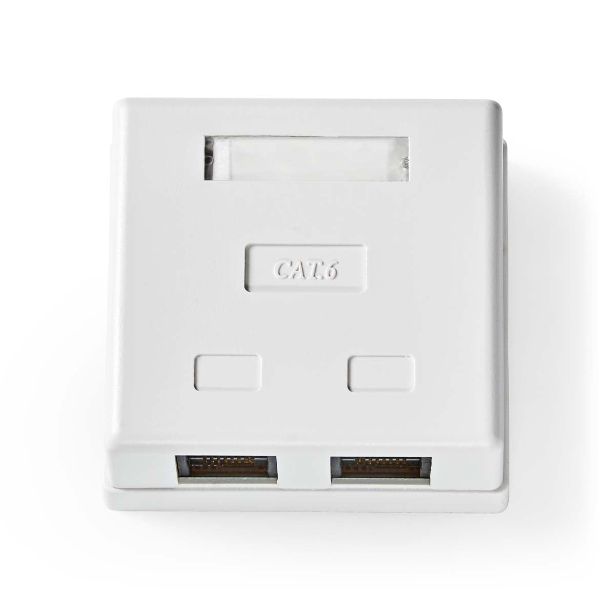 Network wall box | On the wall | 2-Port port(s) | UTP CAT6 | Straight | Female | Gold Plated | PVC | White | Envelope