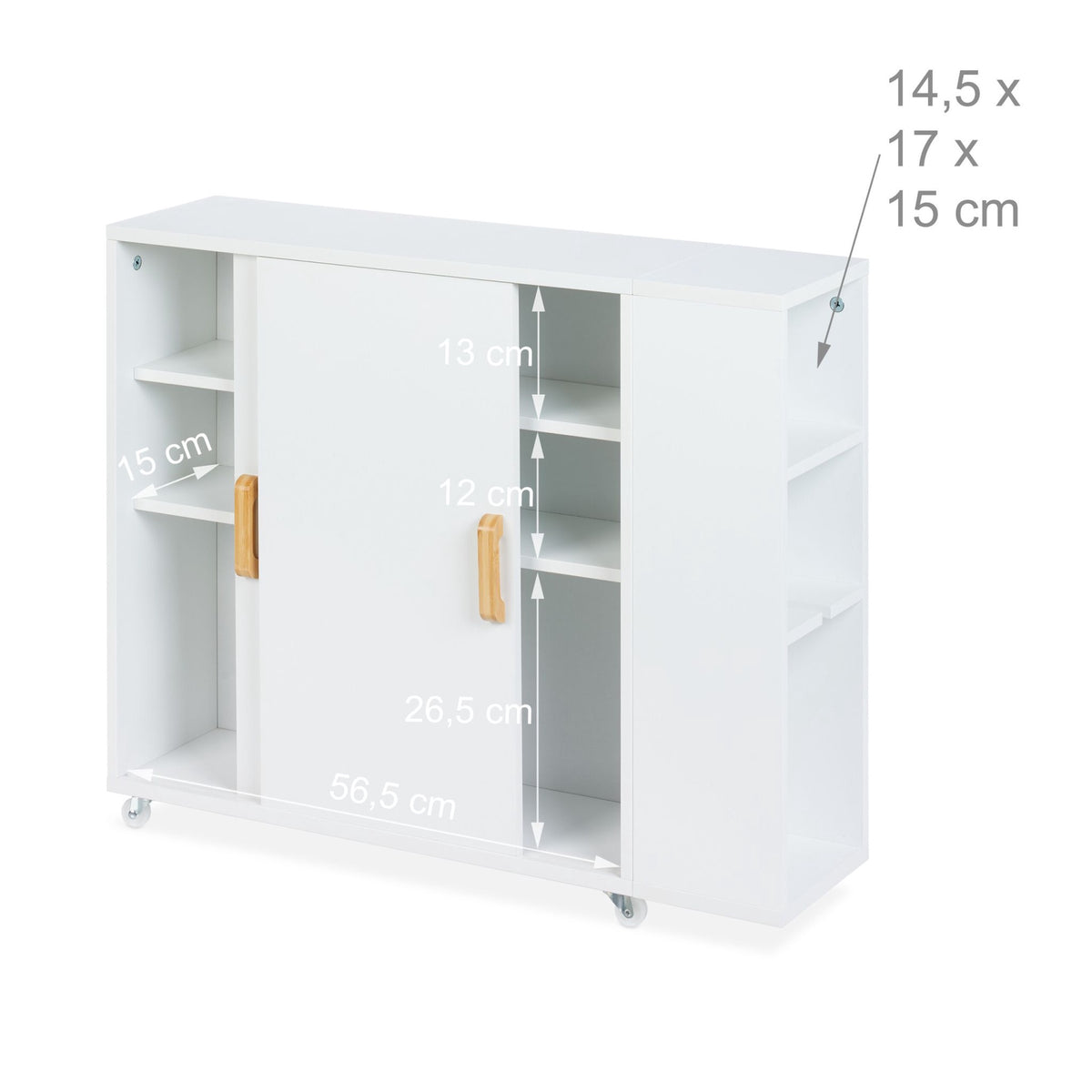 Niche cabinet with wheels