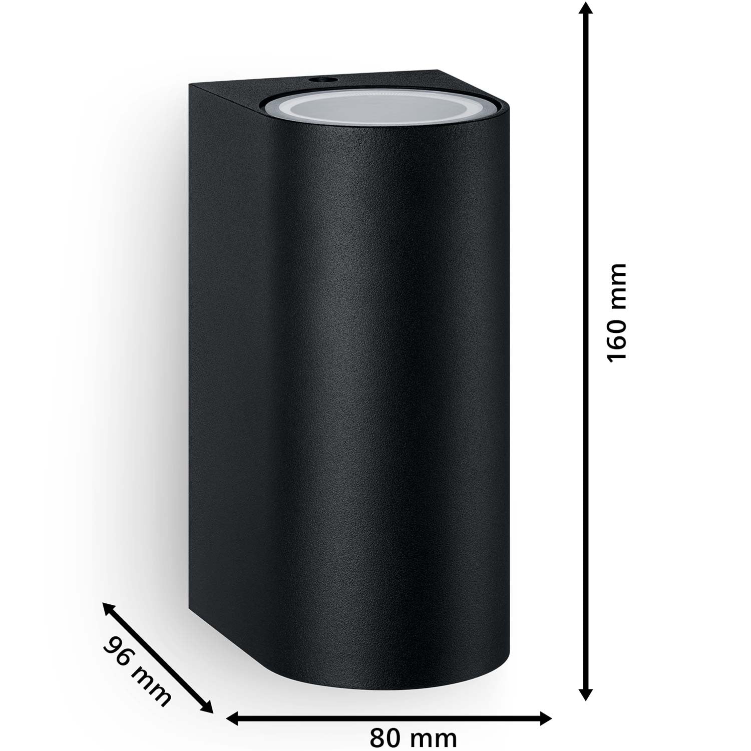 Nightingale Up-/downlight (2xGU10 socket) IP44 Aluminum Black