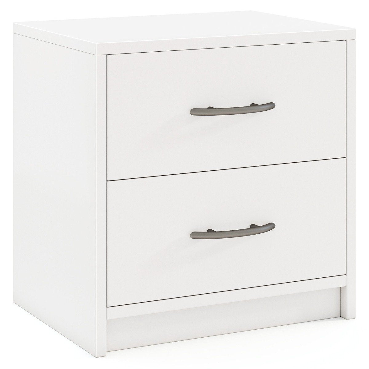 Nightstand with 2 Drawers – White, Compact Bedside Table