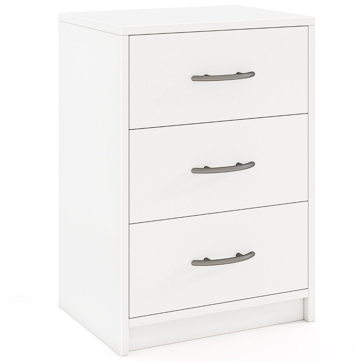 Nightstand with 3 Drawers, White, 38.5 x 28 x 54 cm