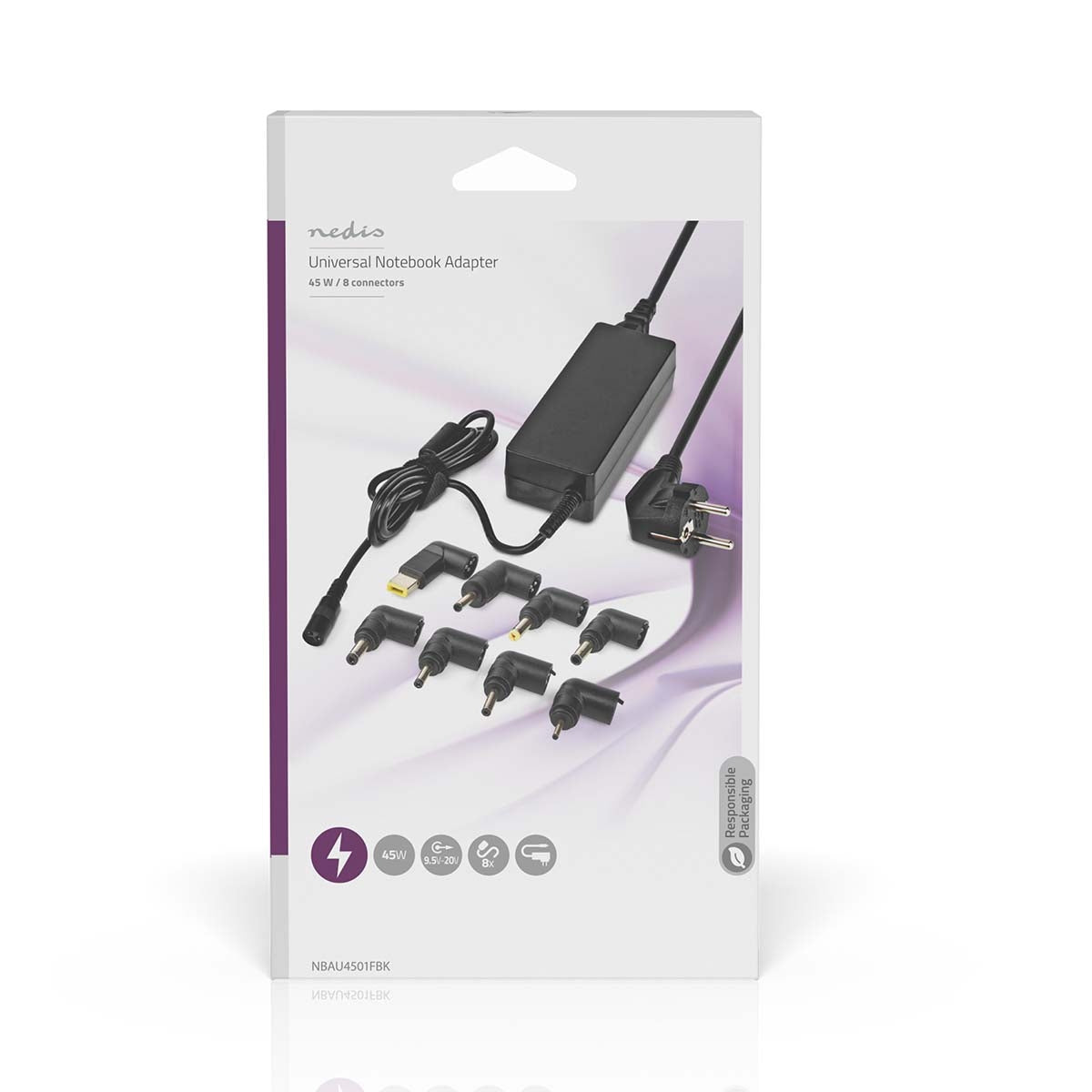 Notebook Adapter | 45 W| 18.5 / 19 / 20 V DC | 3.0 A| Type F (CEE 7/7)