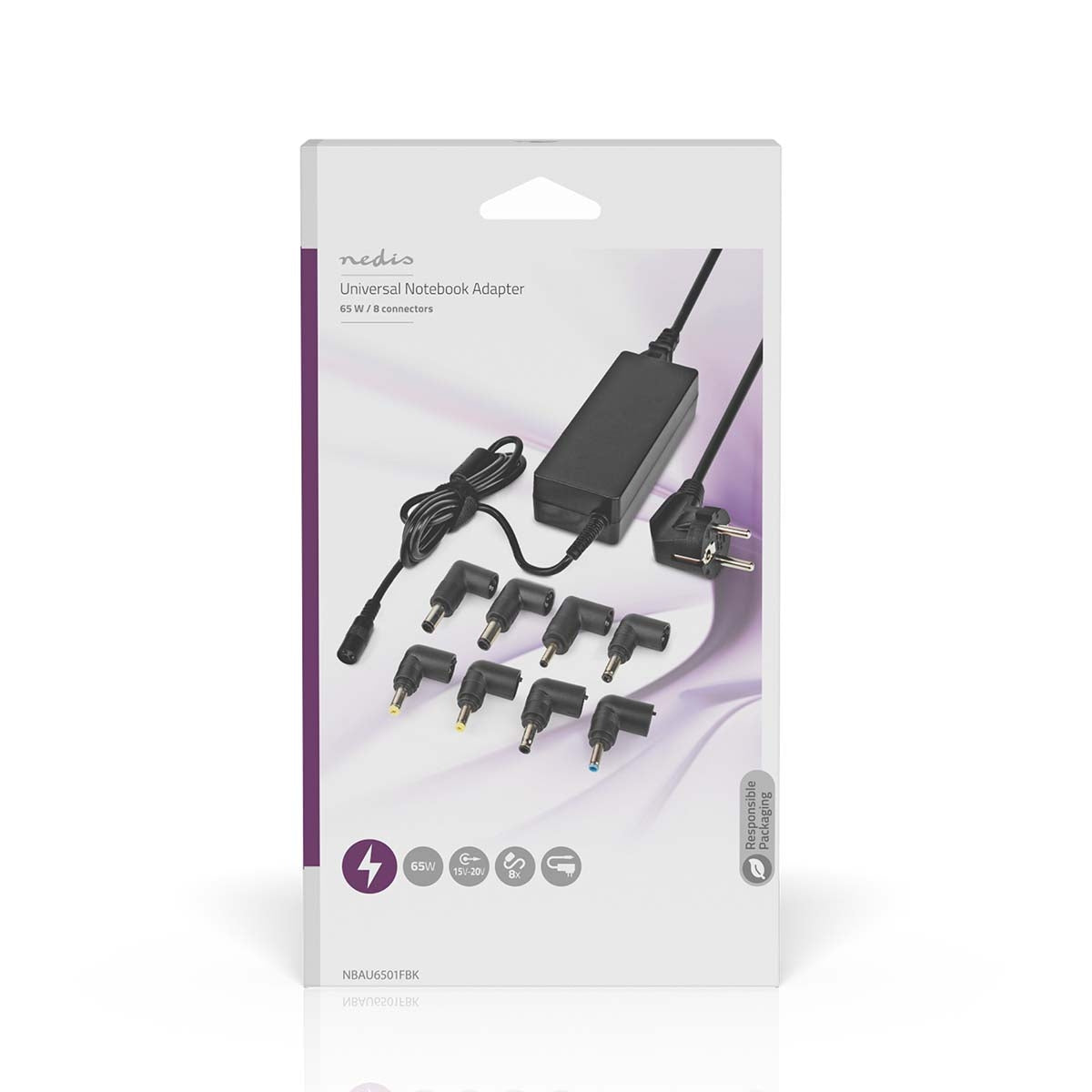 Notebook Adapter | 65 W| 15 / 16 / 19 / 19.5 / 20 V DC | 4.0 A| Type F (CEE 7/7)