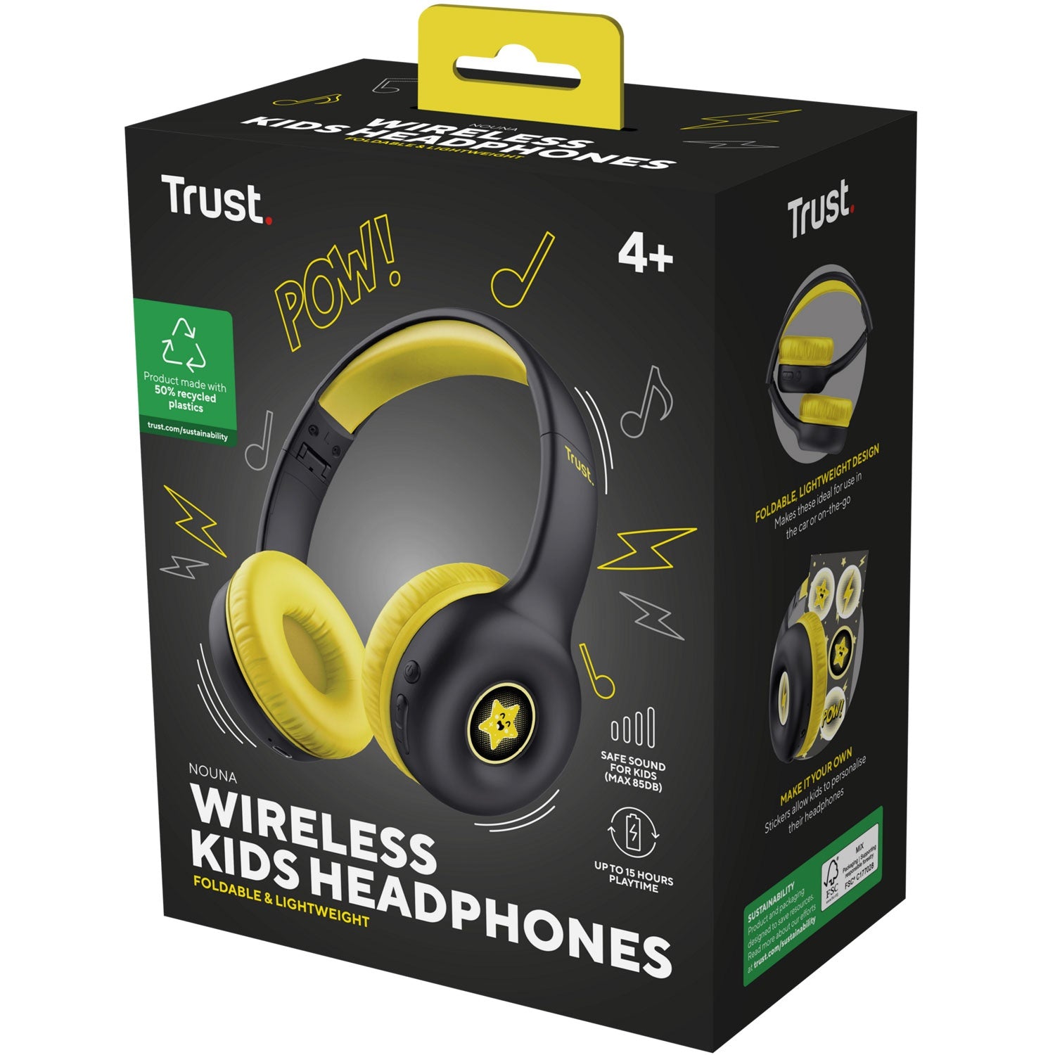 Nouna Wireless headphones for children Black