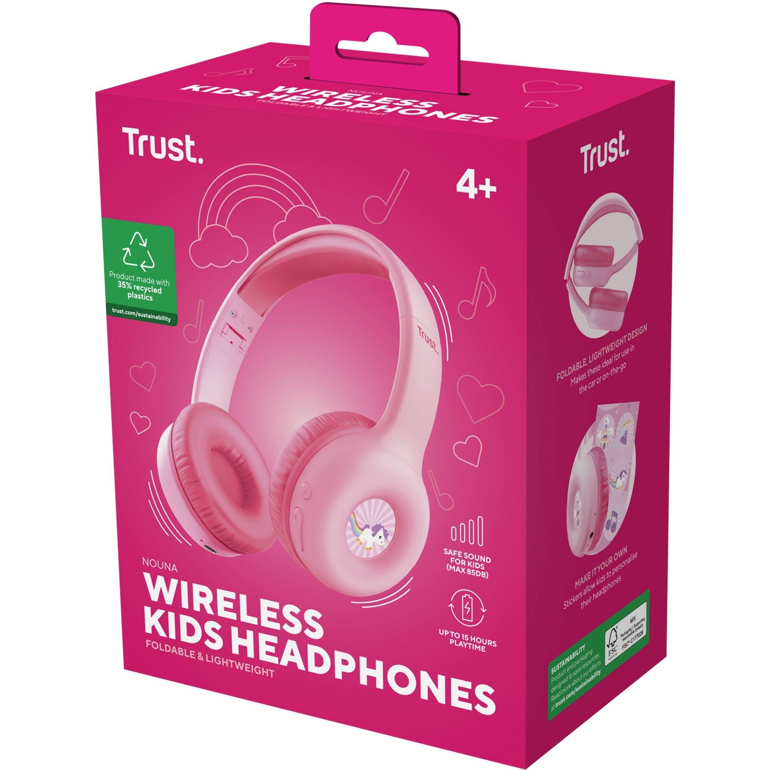 Nouna Wireless headphones for children Pink