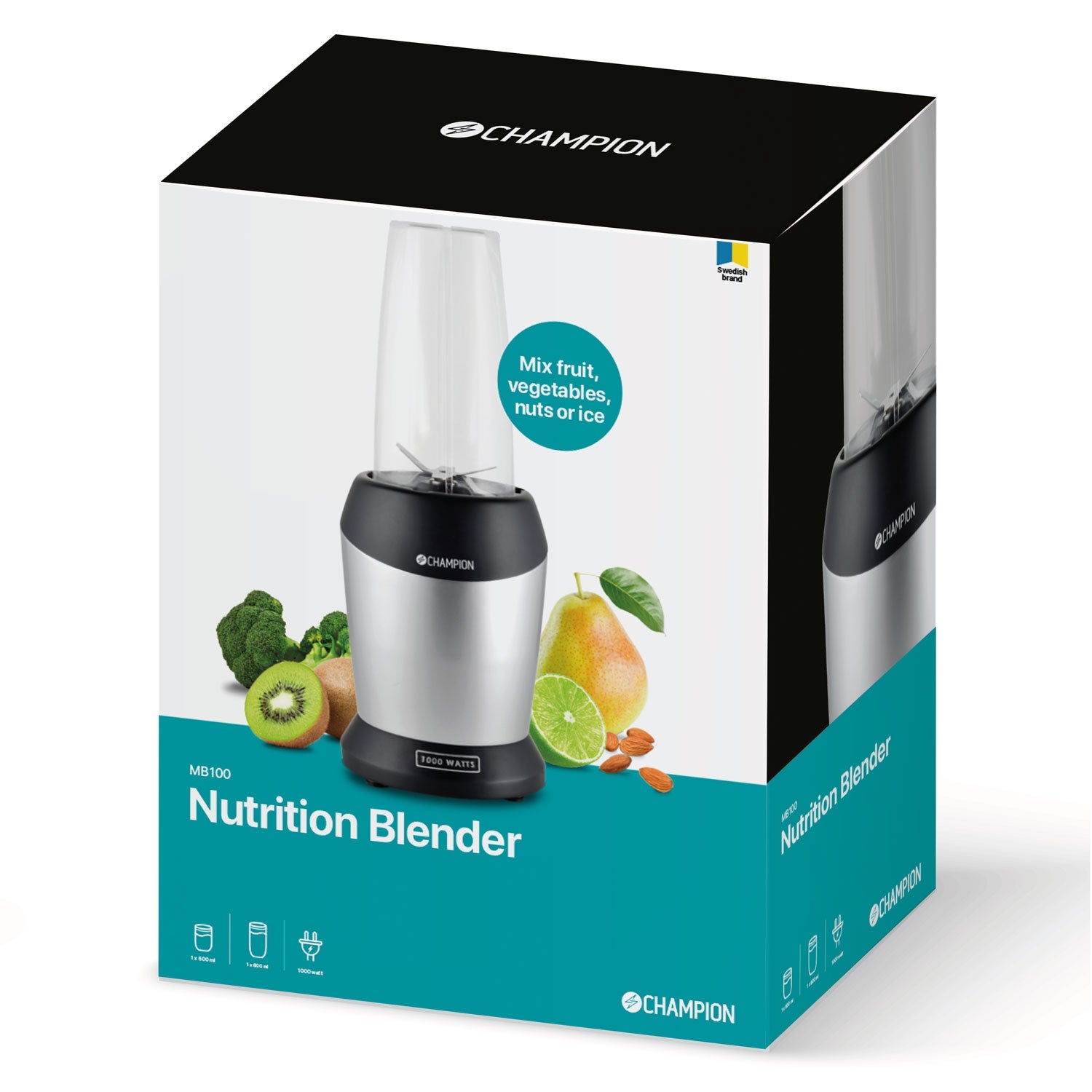 Nutrition Blender 1000W MB100 Black/Silver