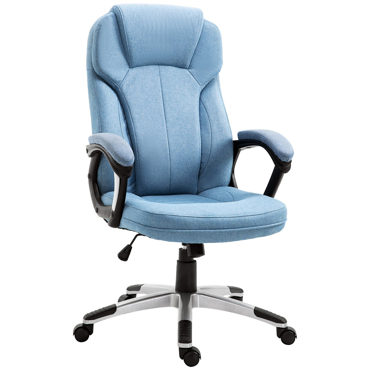 Office Chair Computer Chair Swivel Chair Height Adjustable Rocker Function Light Blue Linen 66X75X110-120Cm