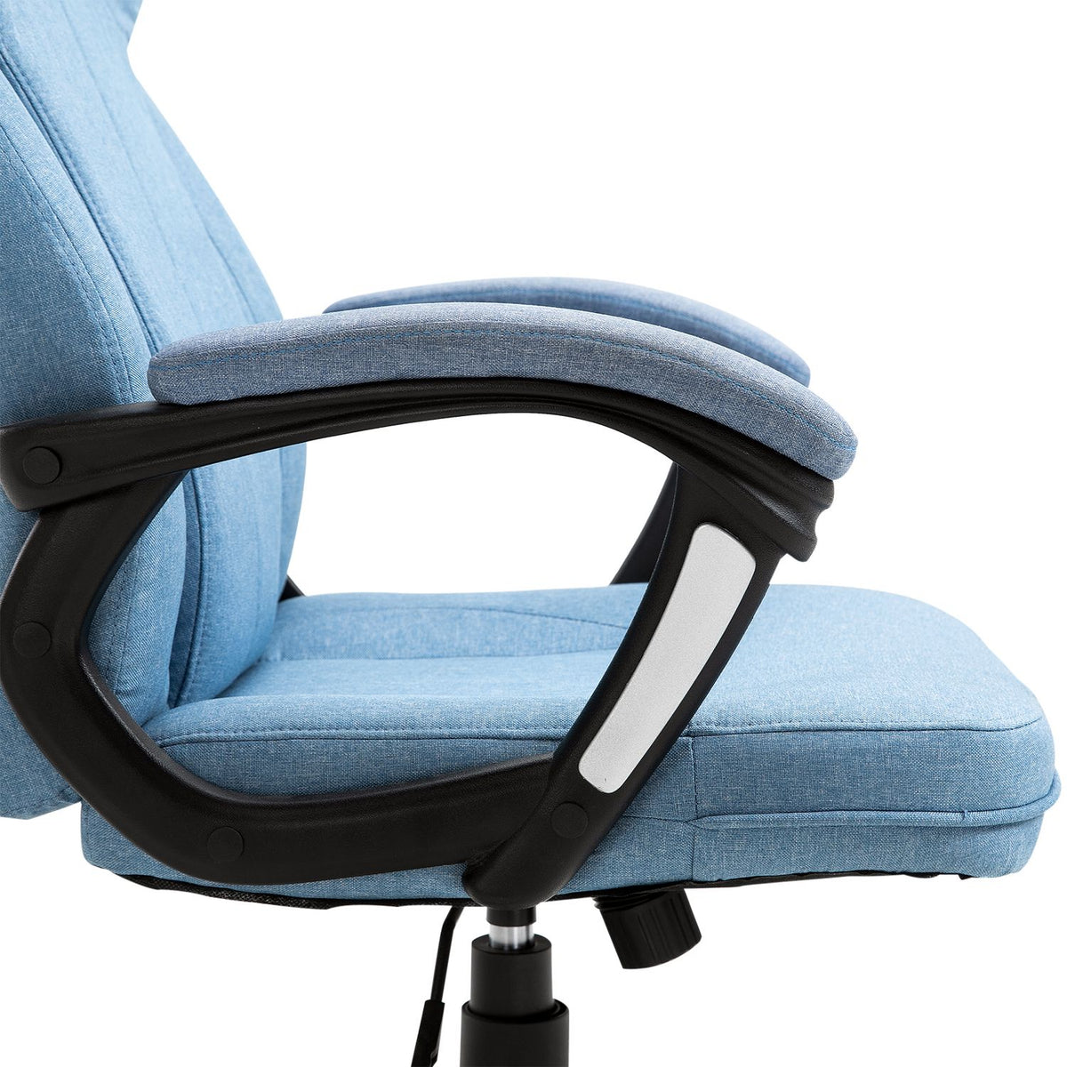 Office Chair Computer Chair Swivel Chair Height Adjustable Rocker Function Light Blue Linen 66X75X110-120Cm