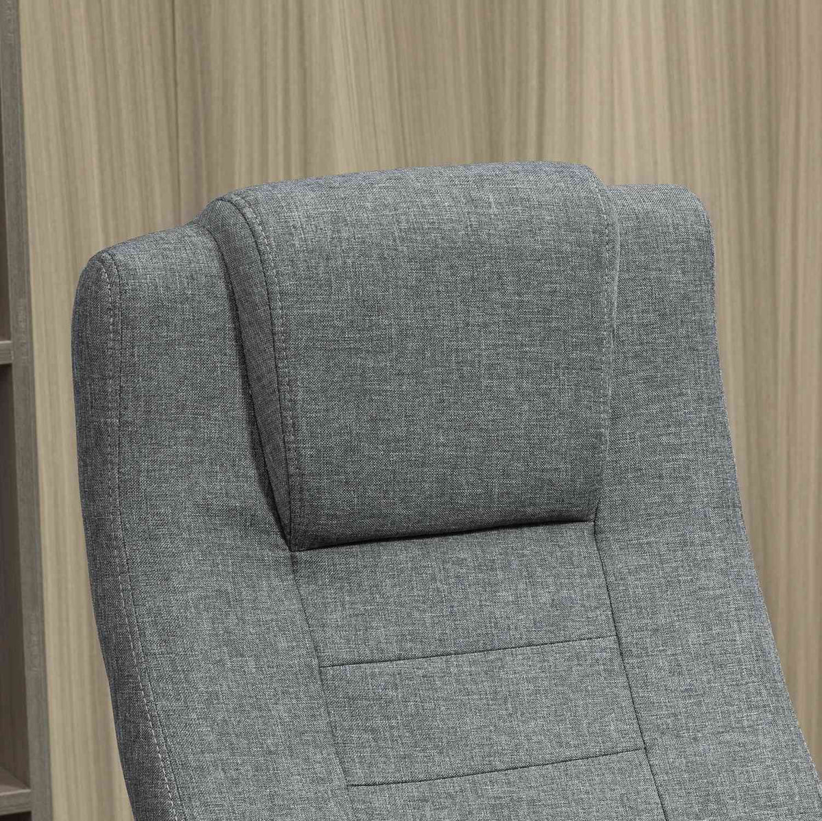 Office Chair Computer Chair With Rocker Function Headrest Ergonomic Desk Chair Swivel Height Adjustable Linen Touch 62X62X110-119 Cm