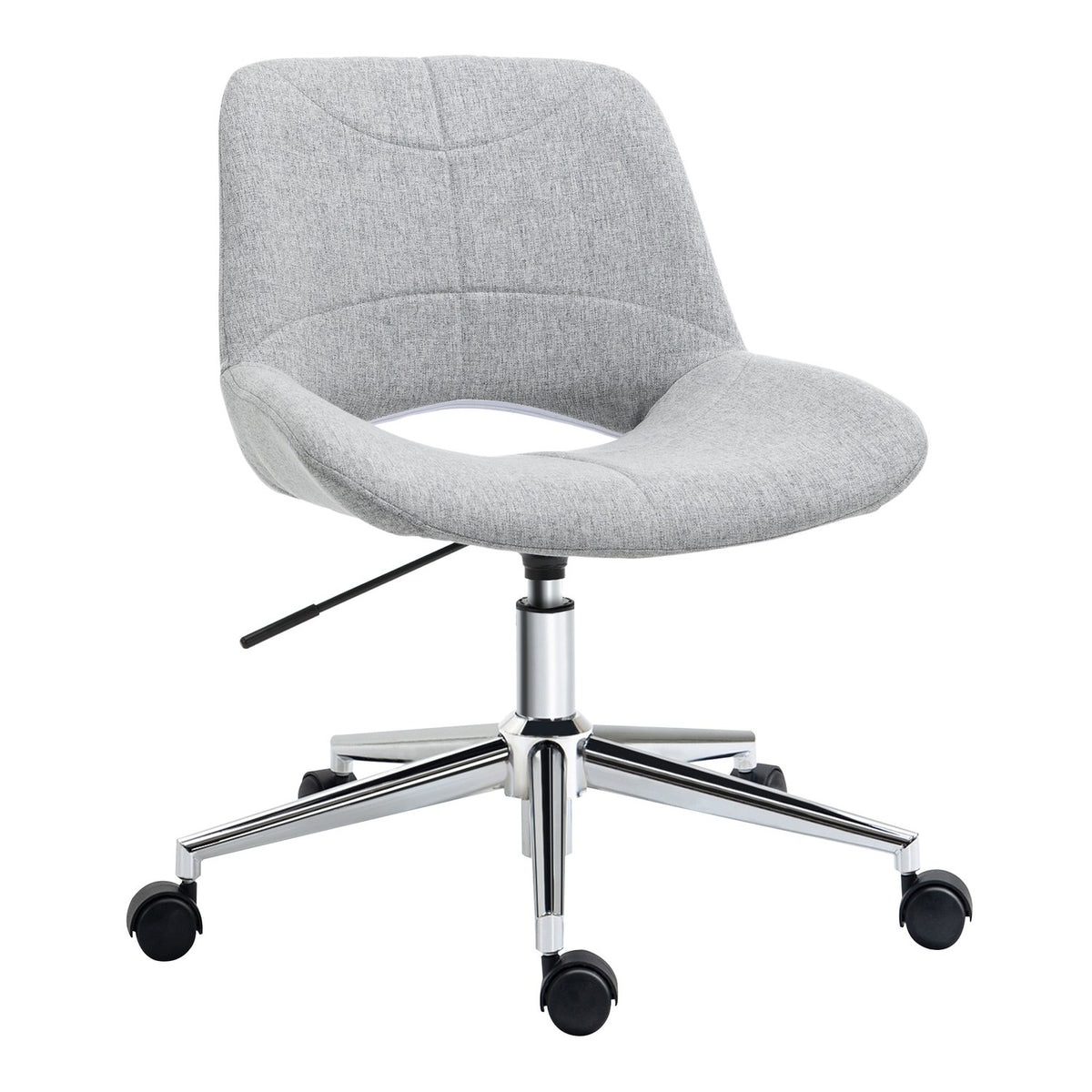 Office Chair, Desk Chair, Height-Adjustable, Swivel Chair In Linen Look, Up To 110 Kg, Light Grey