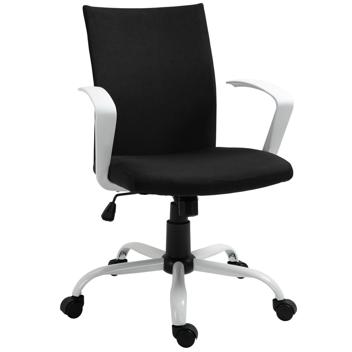 Office Chair Desk Chair Mesh Back Support With Rocker Function Headrest Ergonomic 360° Swivel Wheels Foam Nylon Black 61X61X89-99Cm