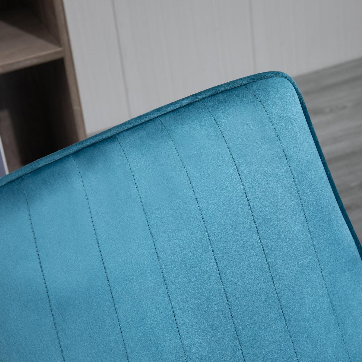 Office Chair Desk Chair, Swivel Chair, Height Adjustable, 360° Rotatable, Velvet Fabric, Blue, 52.5X60X82-91Cm