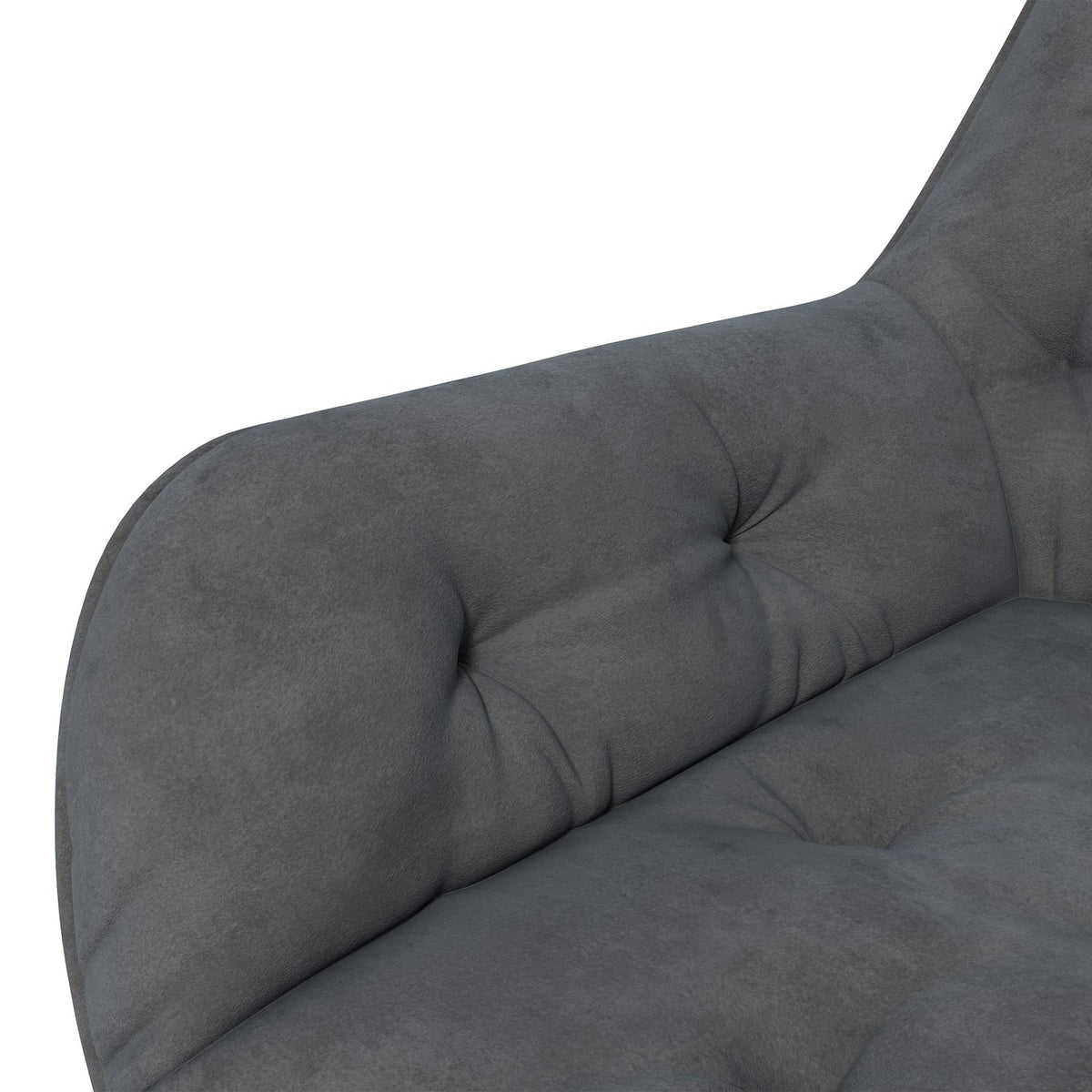 Office Chair Desk Chair With Rocker Function, Height Adjustable, Ergonomic, Velvet Look, Dark Grey