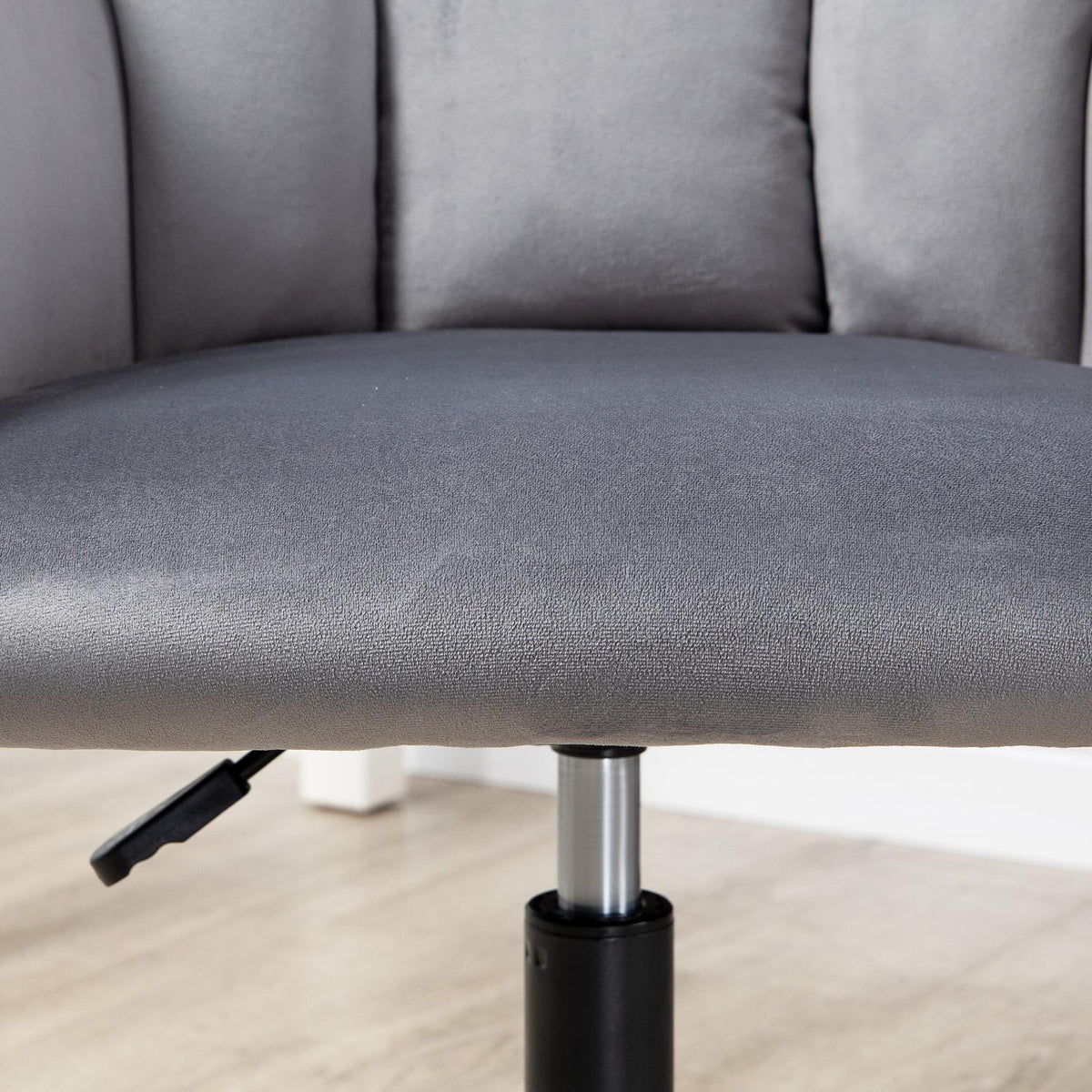 Office Chair Desk Chair With Wheels, Height Adjustable, Ergonomic, Velvet Look, Up To 120 Kg, Gray