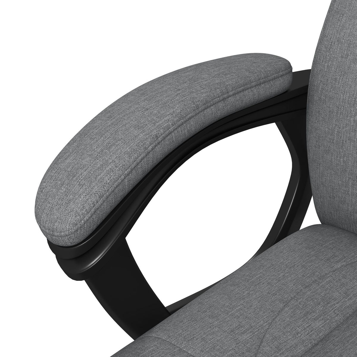 Office Chair Ergonomic Computer Chair With Rocker Function, Height Adjustable, Headrest, Armrests, Gray, Linen Look, 66X75X110-120Cm