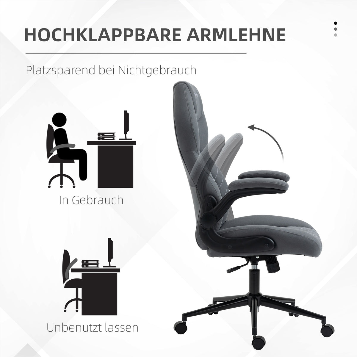 Office Chair, Ergonomic Desk Chair, Computer Chair With Rocker Function, Adjustable Armrests, Swivel Chair With Soft Cushion