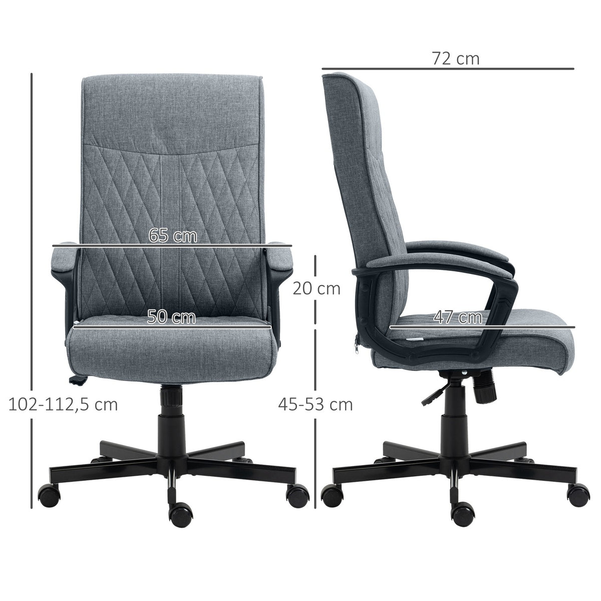 Office Chair Ergonomic Desk Chair With Rocker Function Height Adjustable Swivel For Office Dark Gray
