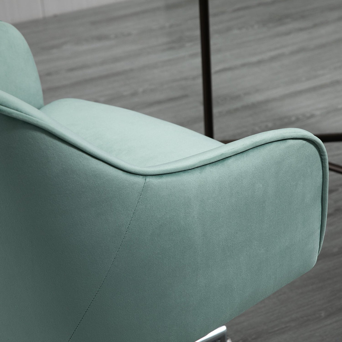 Office Chair Ergonomic Desk Chair With Rocker Function, Height Adjustable, Velvet Touch, Green