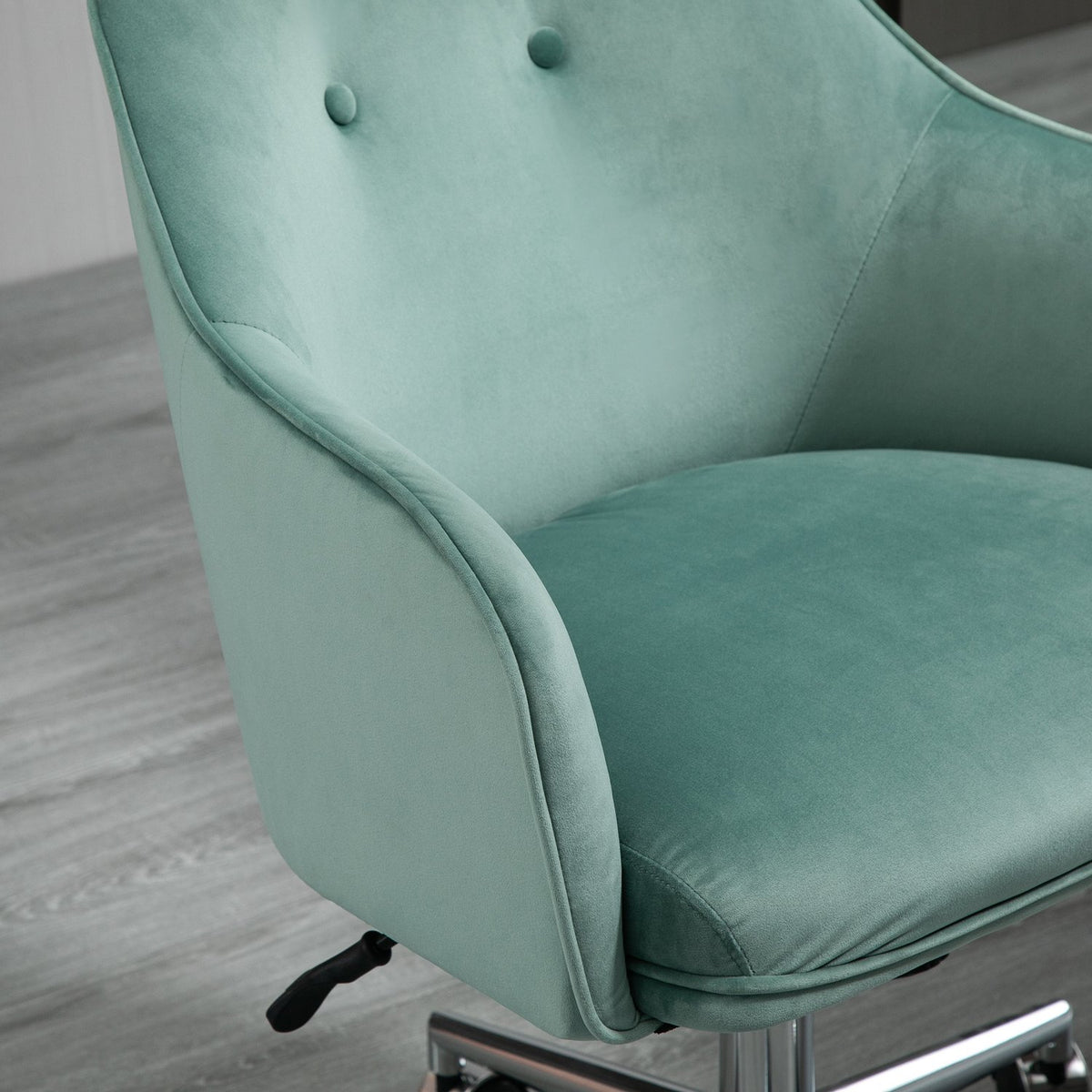 Office Chair Ergonomic Desk Chair With Rocker Function, Height Adjustable, Velvet Touch, Green
