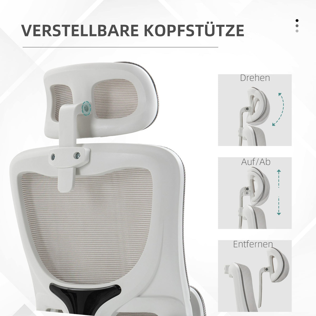 Office Chair Ergonomic Height Adjustable Desk Chair Adjustable Armrest Pillow Rocker Function Lumbar Support Mesh Gray