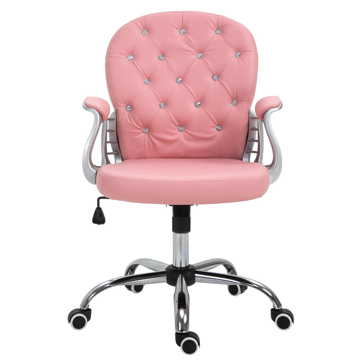 Office Chair Executive Chair Ergonomic Padded Backrest, Pink, Pu, 59.5 X 60.5 95-105 Cm