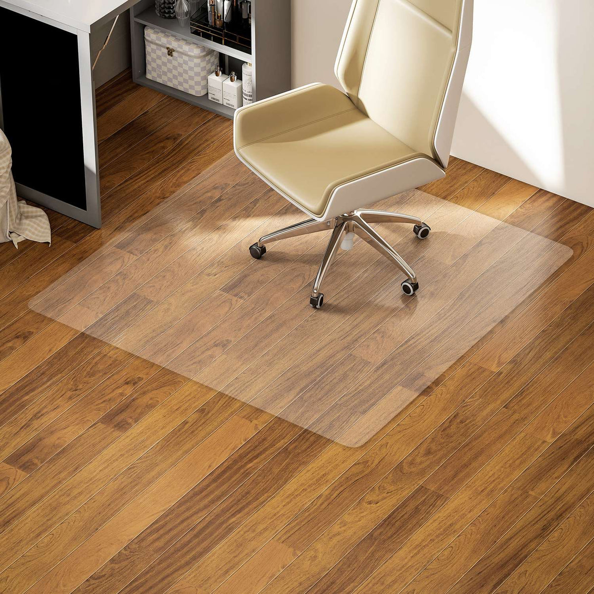 Office Chair Floor Protector, Non-Slip, 120x120 cm, Clear