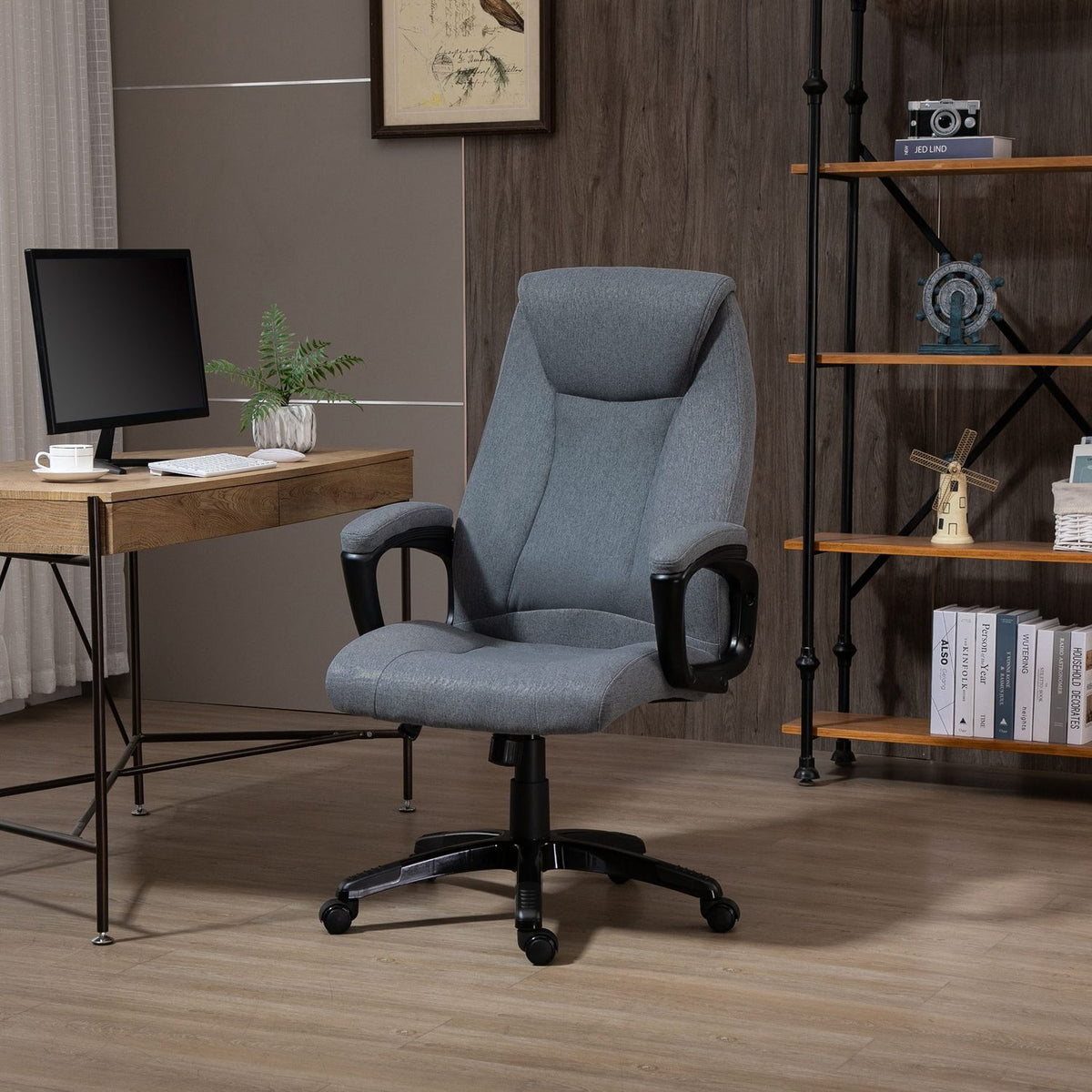 Office Chair Gaming Chair, Executive Chair, Height Adjustable With Massage Function, Ergonomic, Grey