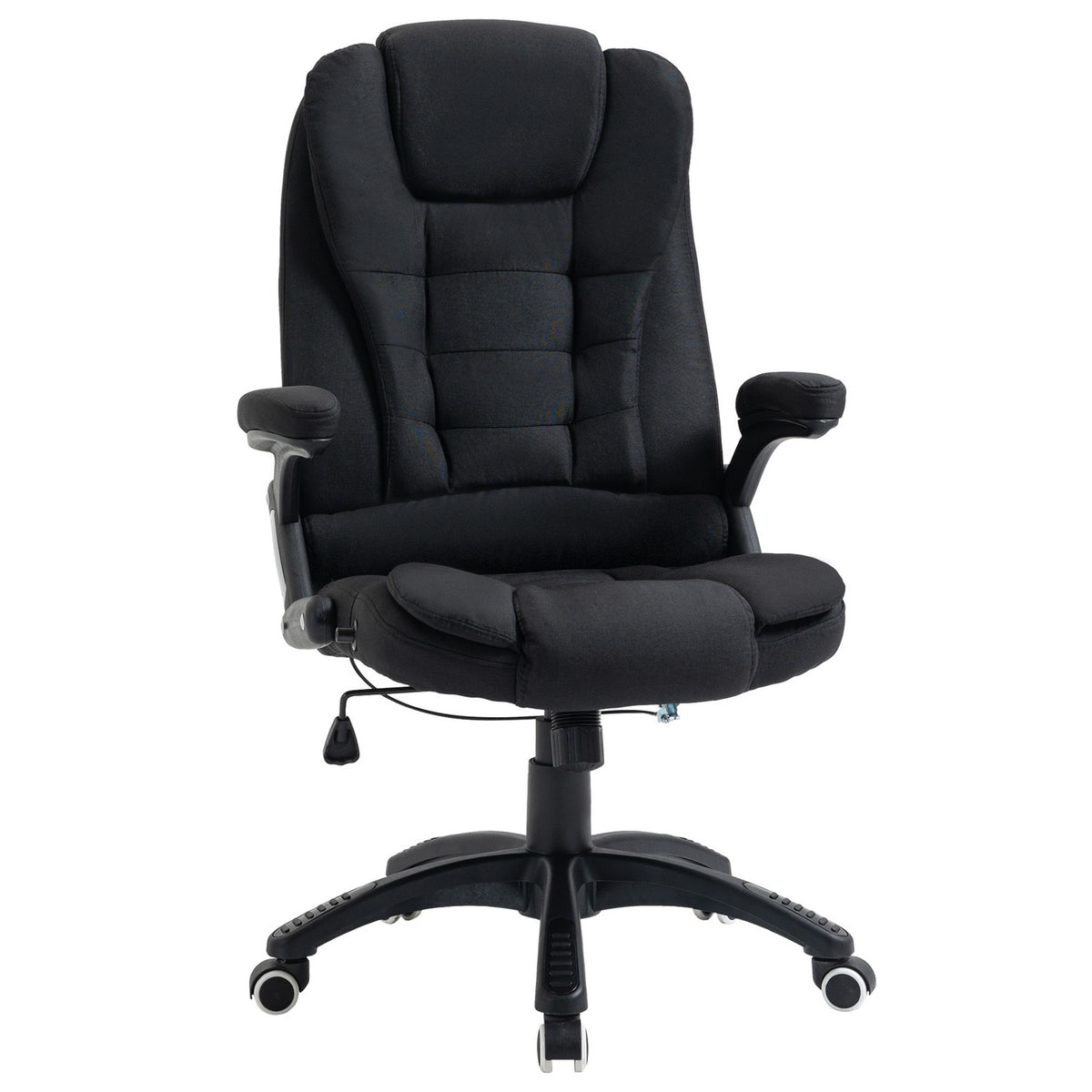 Office Chair Height-Adjustable Desk Chair Ergonomic Foam Pp Plastic Linen-Like Polyester Black 65 X 72 X 100-120 Cm