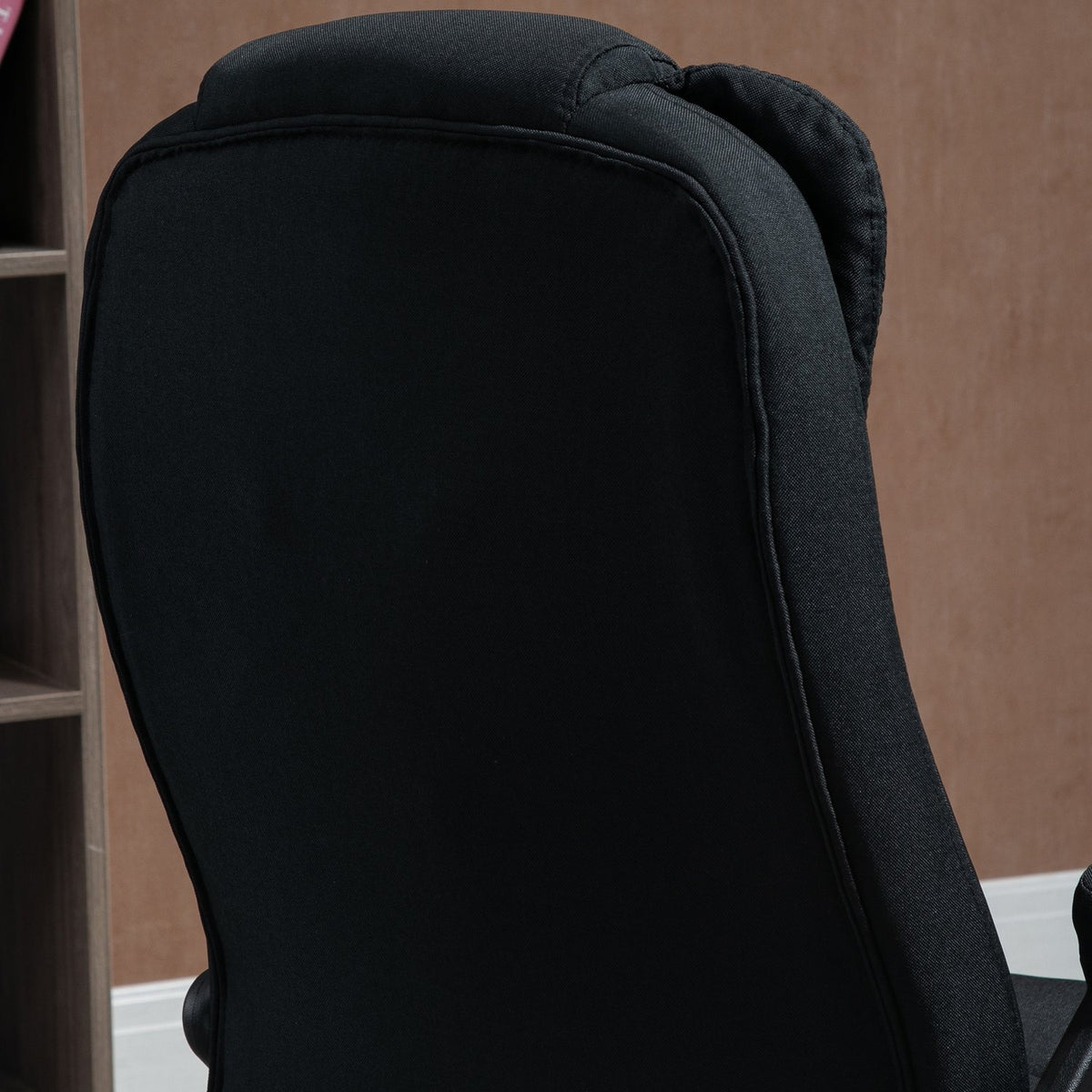 Office Chair Height-Adjustable Desk Chair Ergonomic Foam Pp Plastic Linen-Like Polyester Black 65 X 72 X 100-120 Cm
