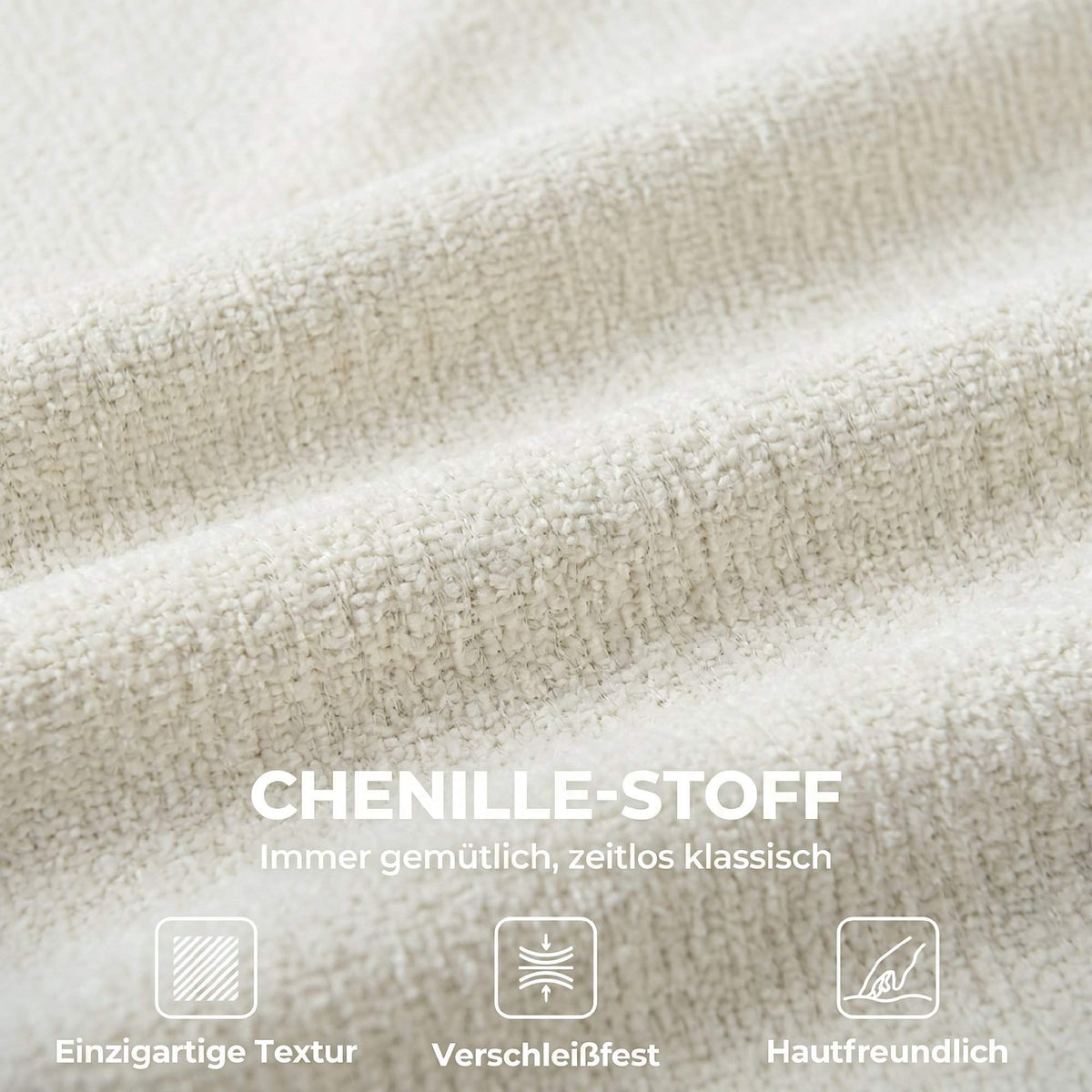 Office Chair, Height Adjustable, Rocking, Chenille Fabric, Cream