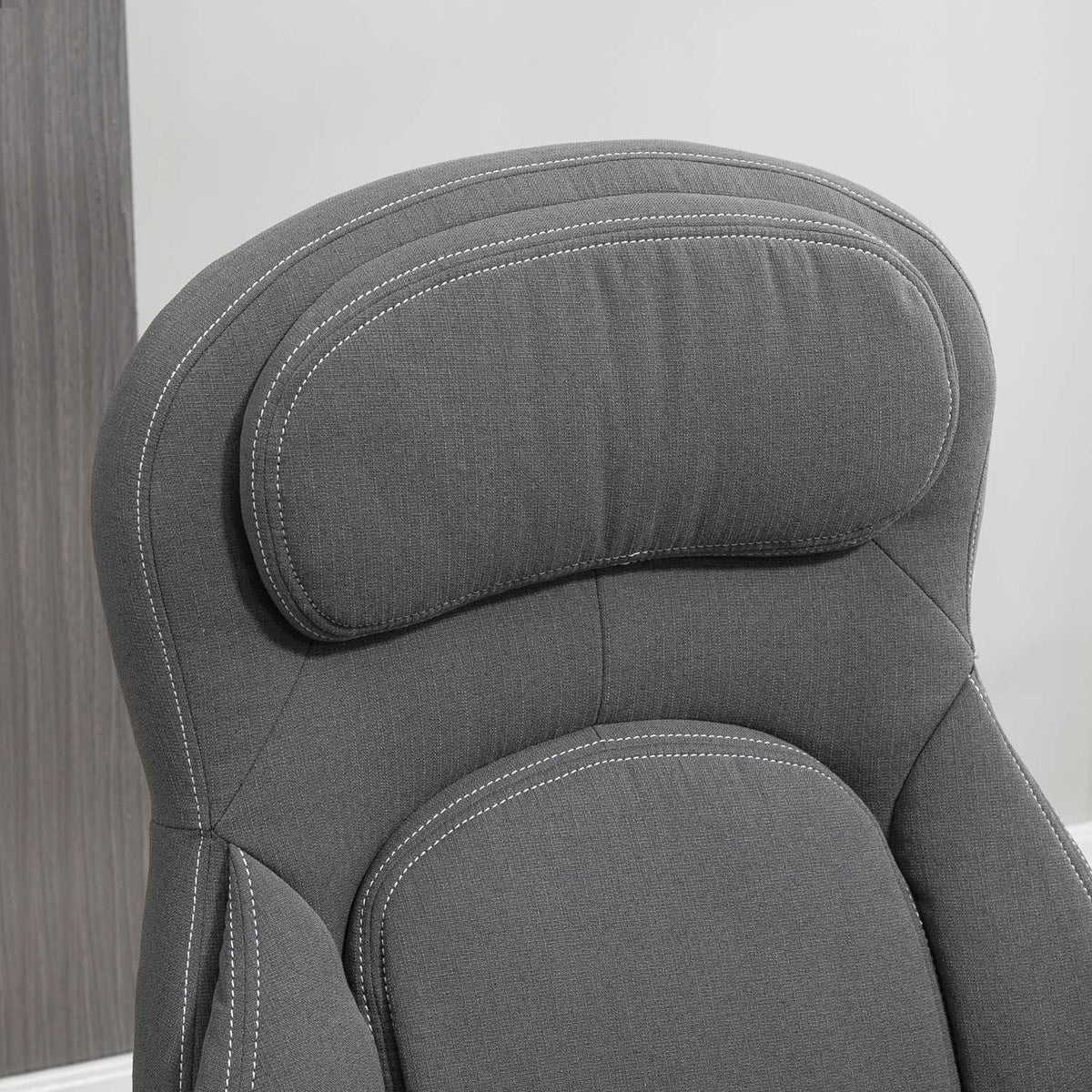 Office Chair, Height-Adjustable Work Chair, Ergonomic Swivel Chair With Reclining Function, Loadable Up To 120Kg With Wheels In Linen Look, 71X69X112-12 Cm