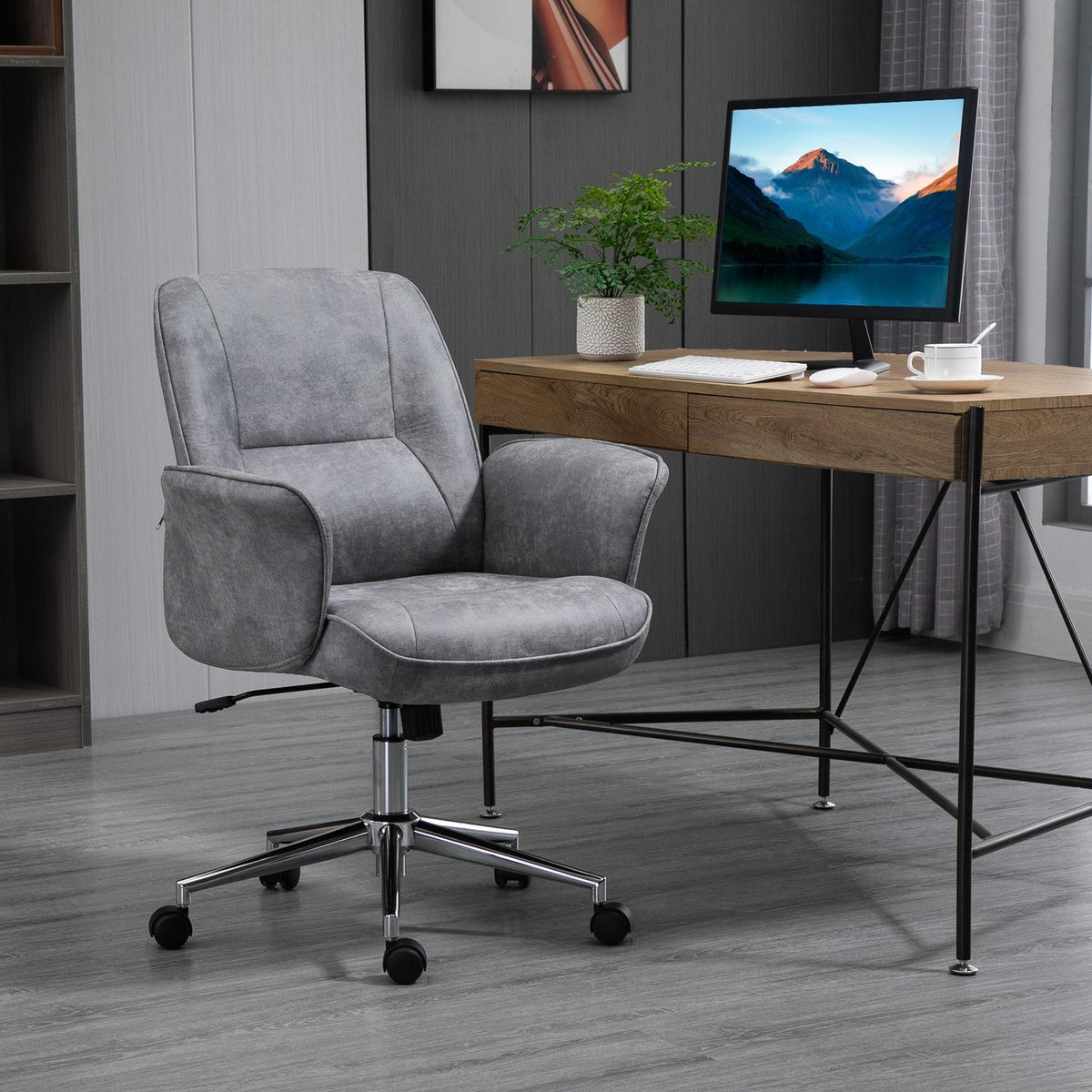Office Chair Modern Desk Chair With Rocker Function, Height Adjustable, Ergonomic, 360° Swivel Wheels
