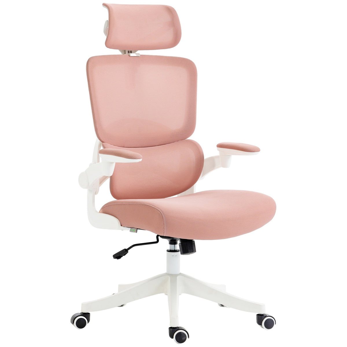 Office Chair Rocker Function, Desk Chair, Height-Adjustable Computer Chair Up To 120Kg, Mesh, Pink, 62X58X120-133Cm