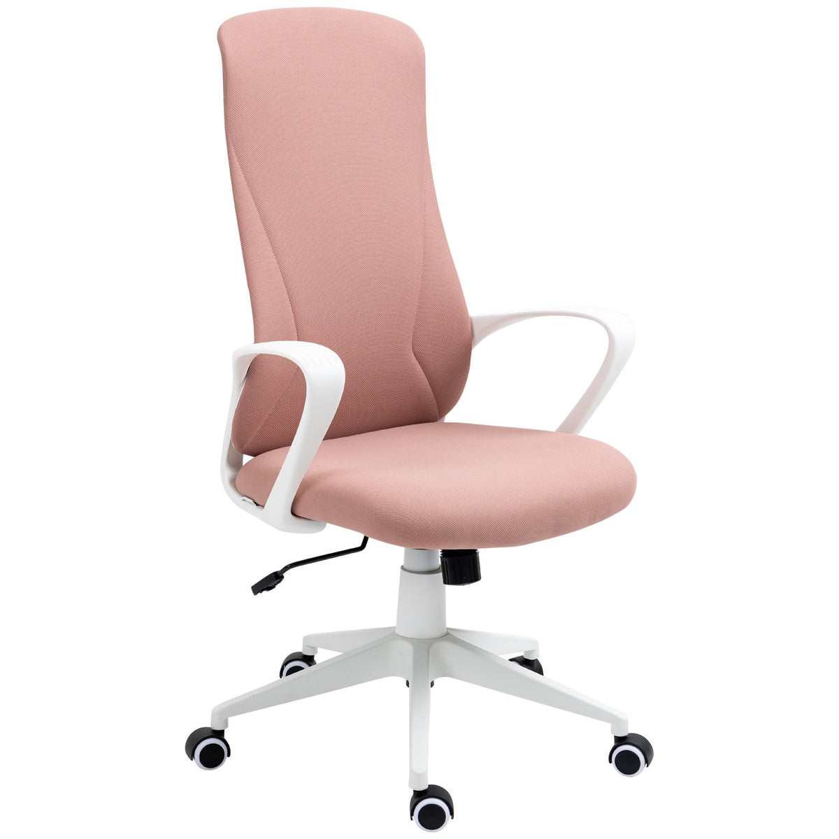 Office Chair Rocker Function, Height-Adjustable Desk Chair, Ergonomic Computer Chair, Stretch Fabric, Pink