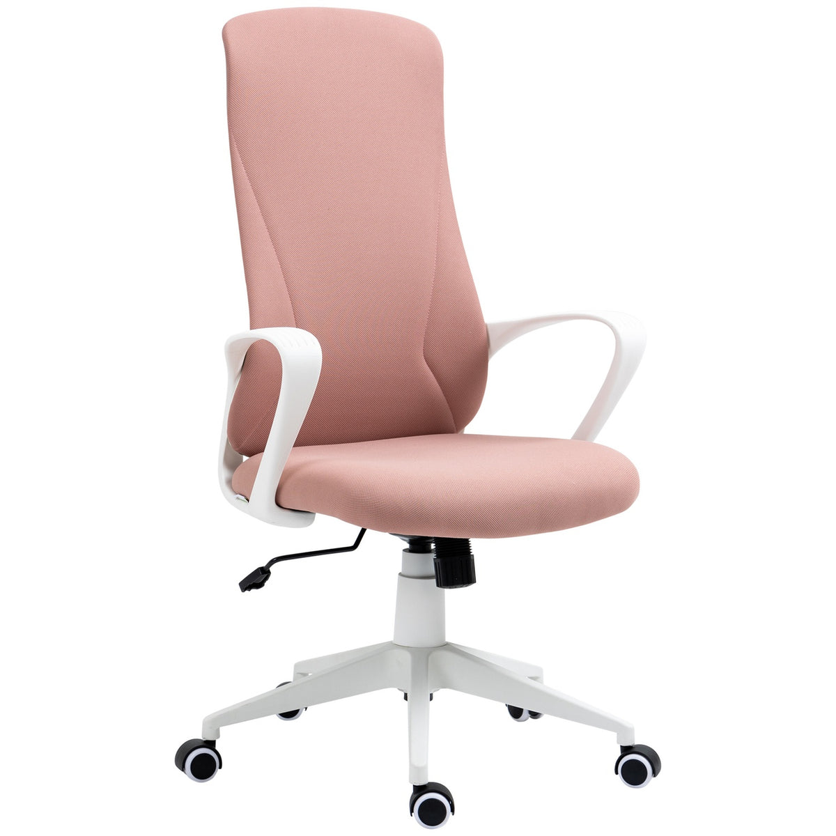 Office Chair Rocker Function, Height-Adjustable Desk Chair, Ergonomic Computer Chair, Stretch Fabric, Pink